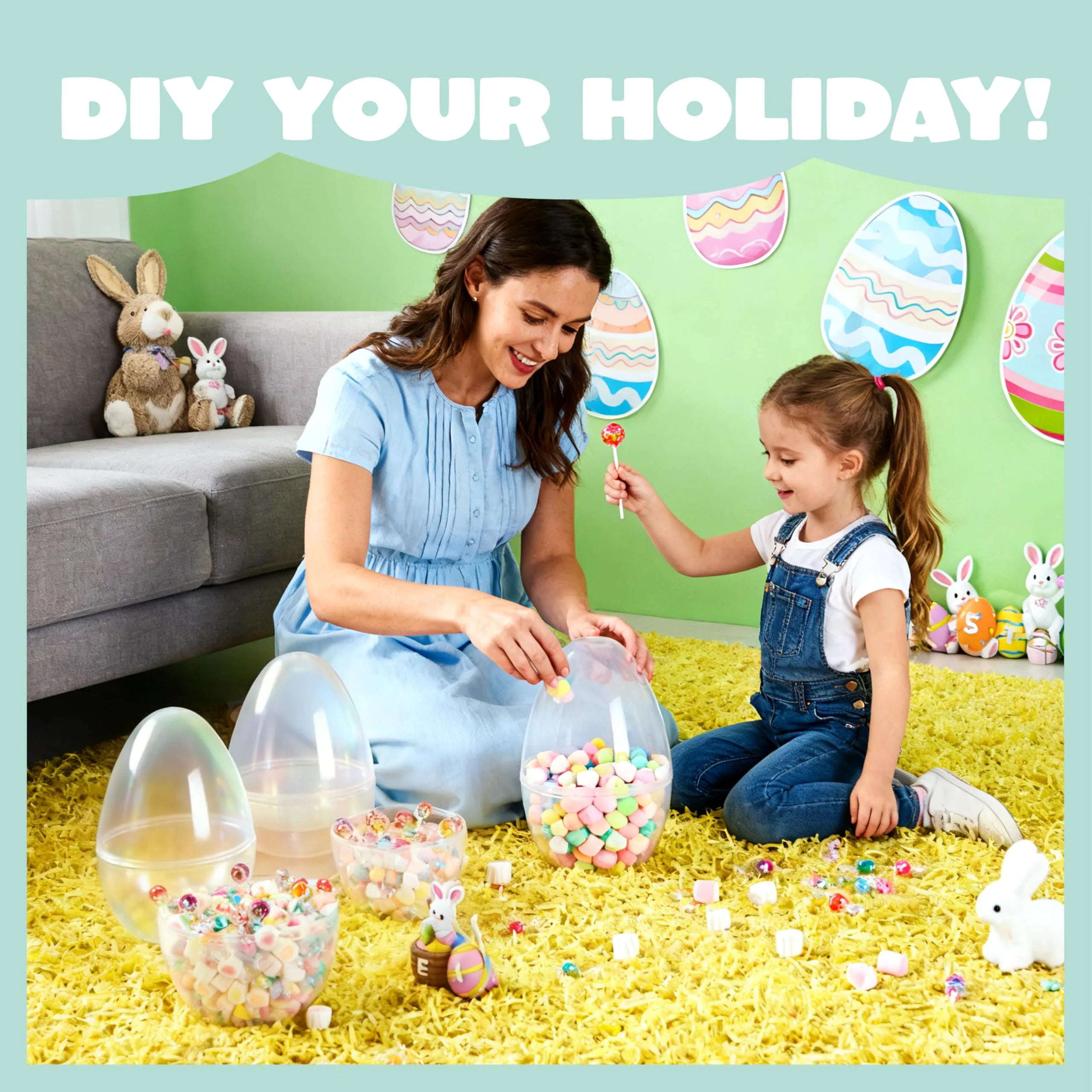 2 Pack 10-Inch Clear Jumbo Easter Egg