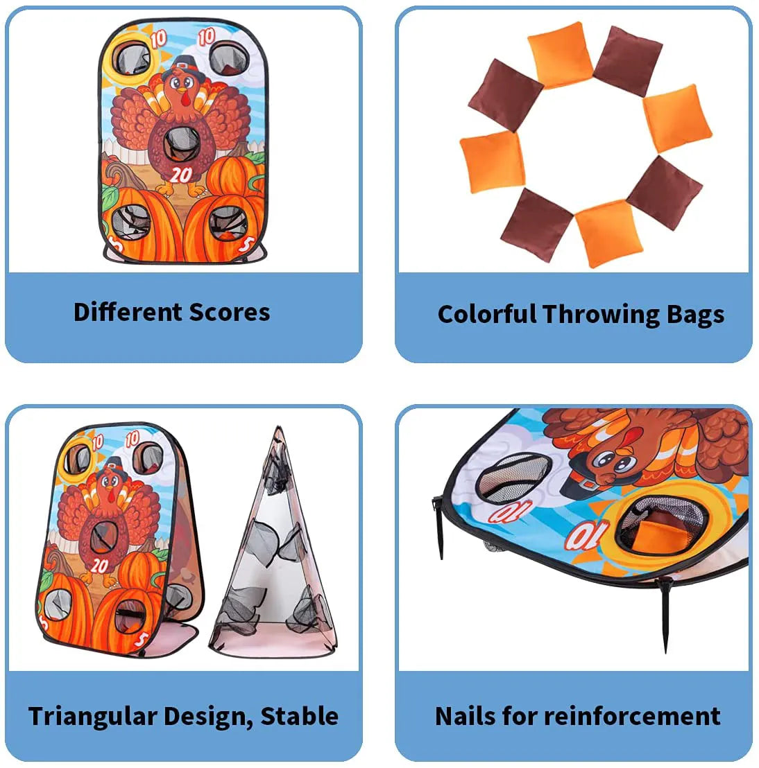 Portable Collapsible Toss Game Board