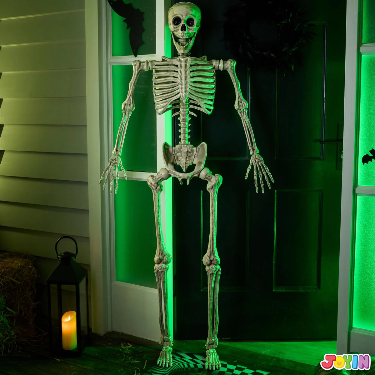 5.6ft Halloween Life-Size Posable Skeleton with Realistic Bones and Movable Joints