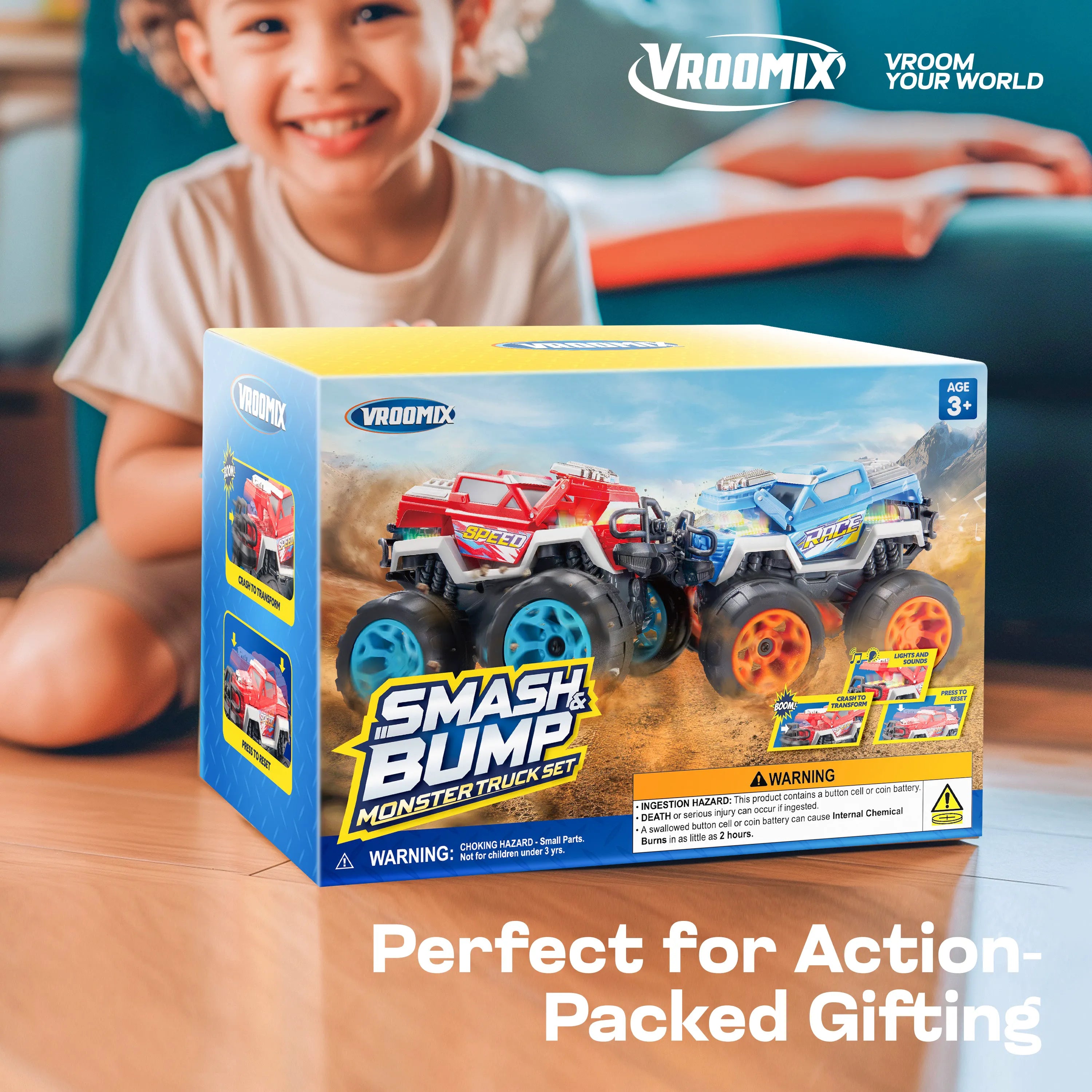 2 Pack Smash and Bump Monster Truck Toys