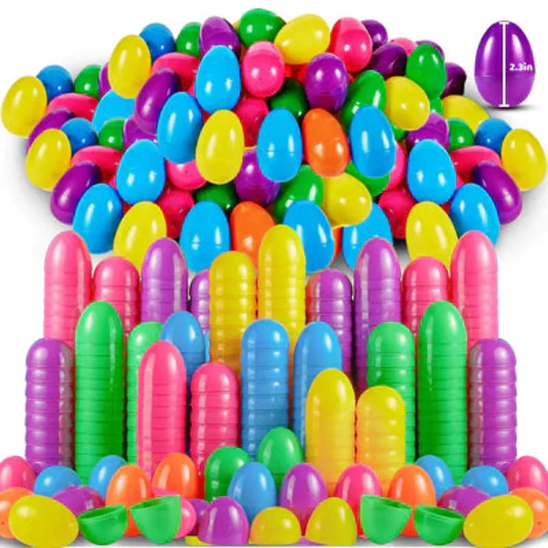 1000 Pack 2.3 Inch Plastic Easter Egg Shells for Easter Egg Hunt