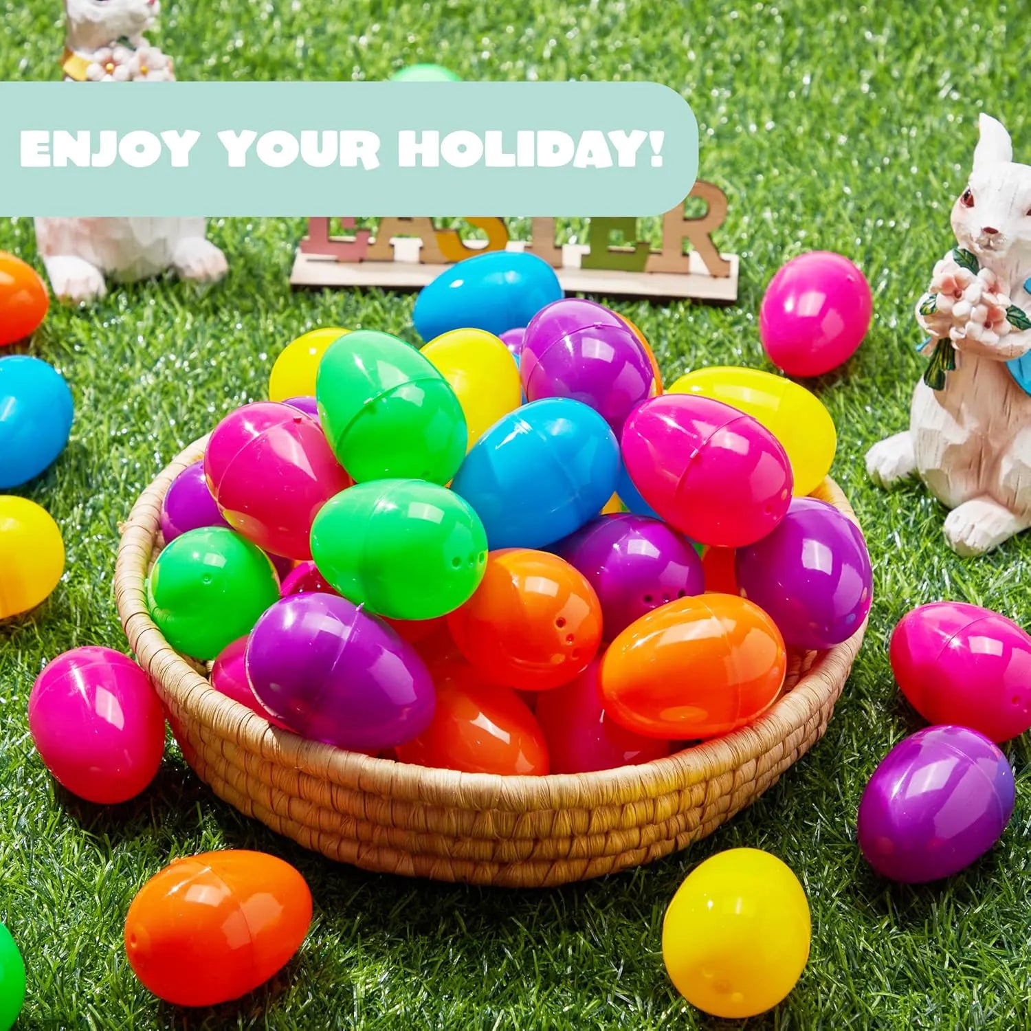 500 Bright Color Plastic Fillable Easter Eggs for Easter Egg Hunt Party Favors