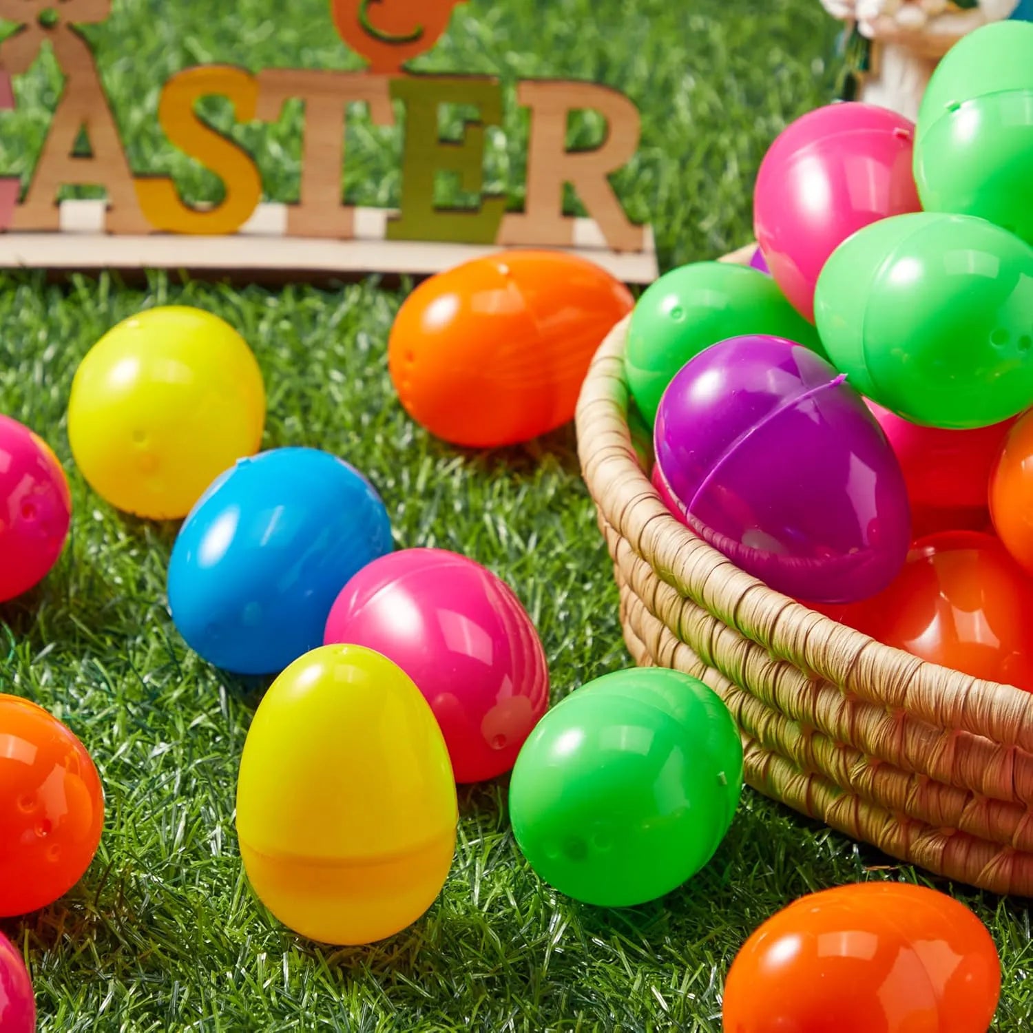 500 Bright Color Plastic Fillable Easter Eggs for Easter Egg Hunt Party Favors