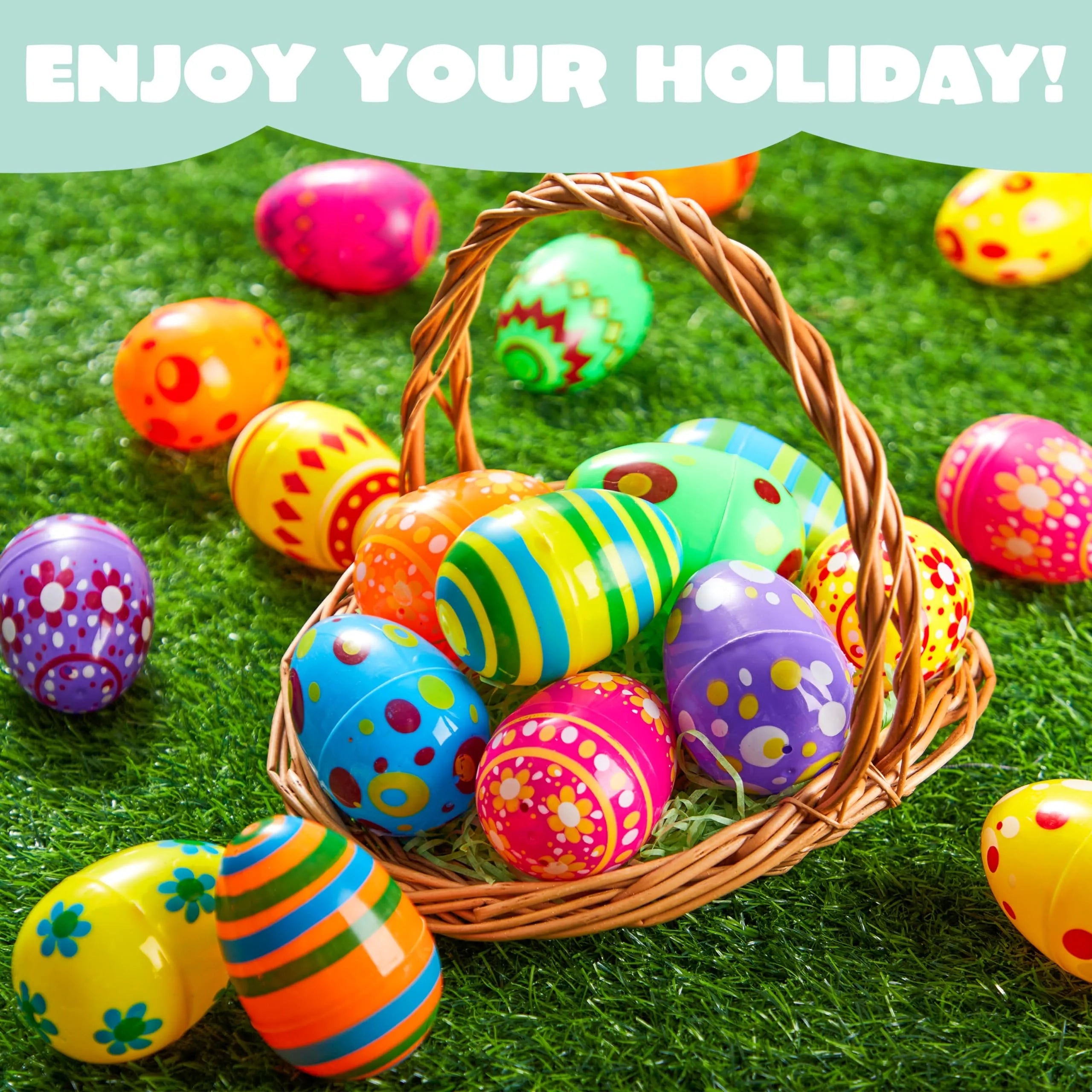 50 Pack 3.15 Inch Fillable Plastic Easter Eggs, Assorted Colors Empty Eggs for Easter Egg Hunt