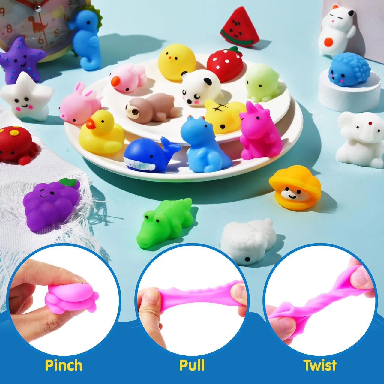 50 Mini Mochi Party Favors for Kids Classroom Prizes