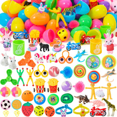 50 Prefilled Easter Eggs with Toys for Hunt, Basket Stuffers & Party Favors