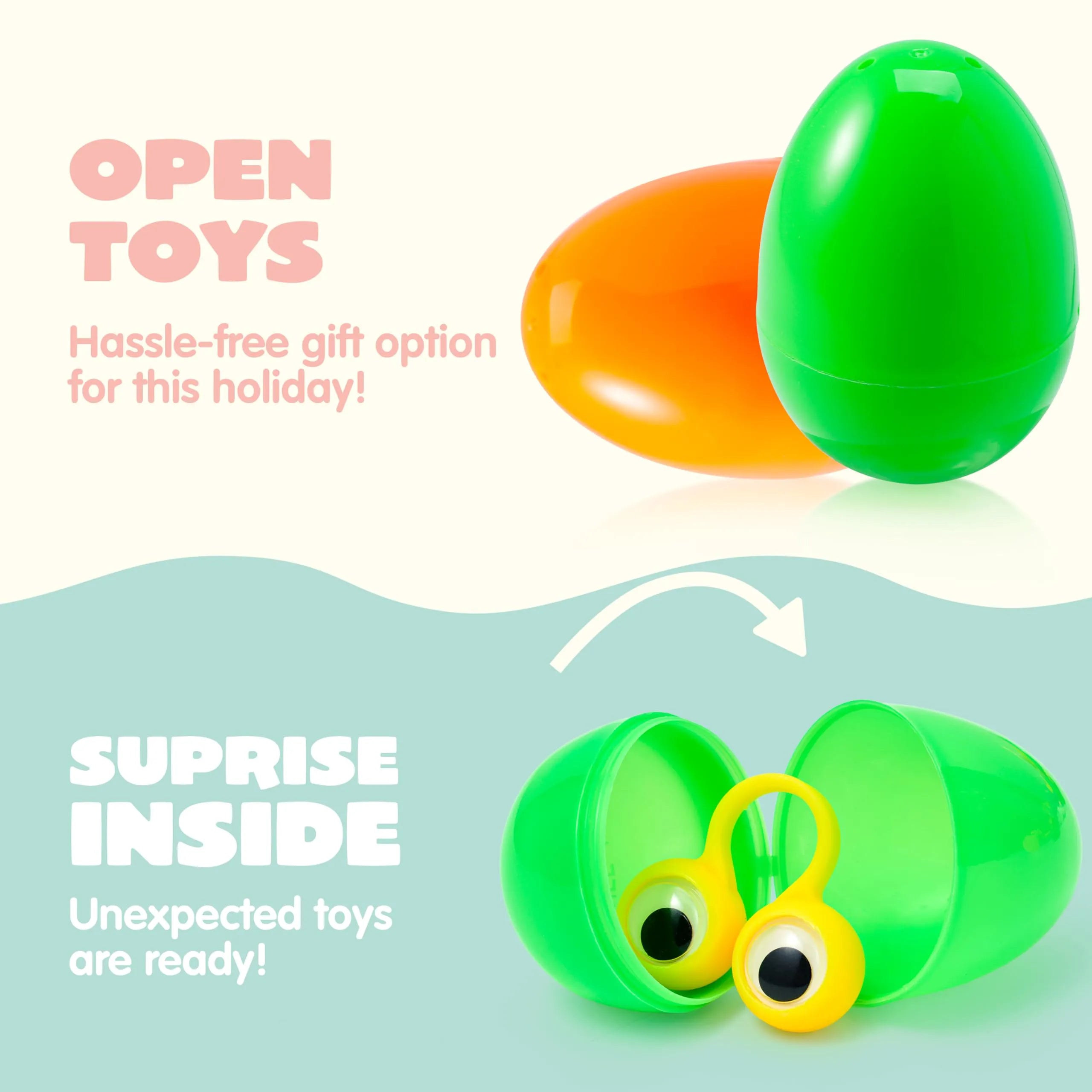 50 Prefilled Easter Eggs with Toys for Hunt, Basket Stuffers & Party Favors