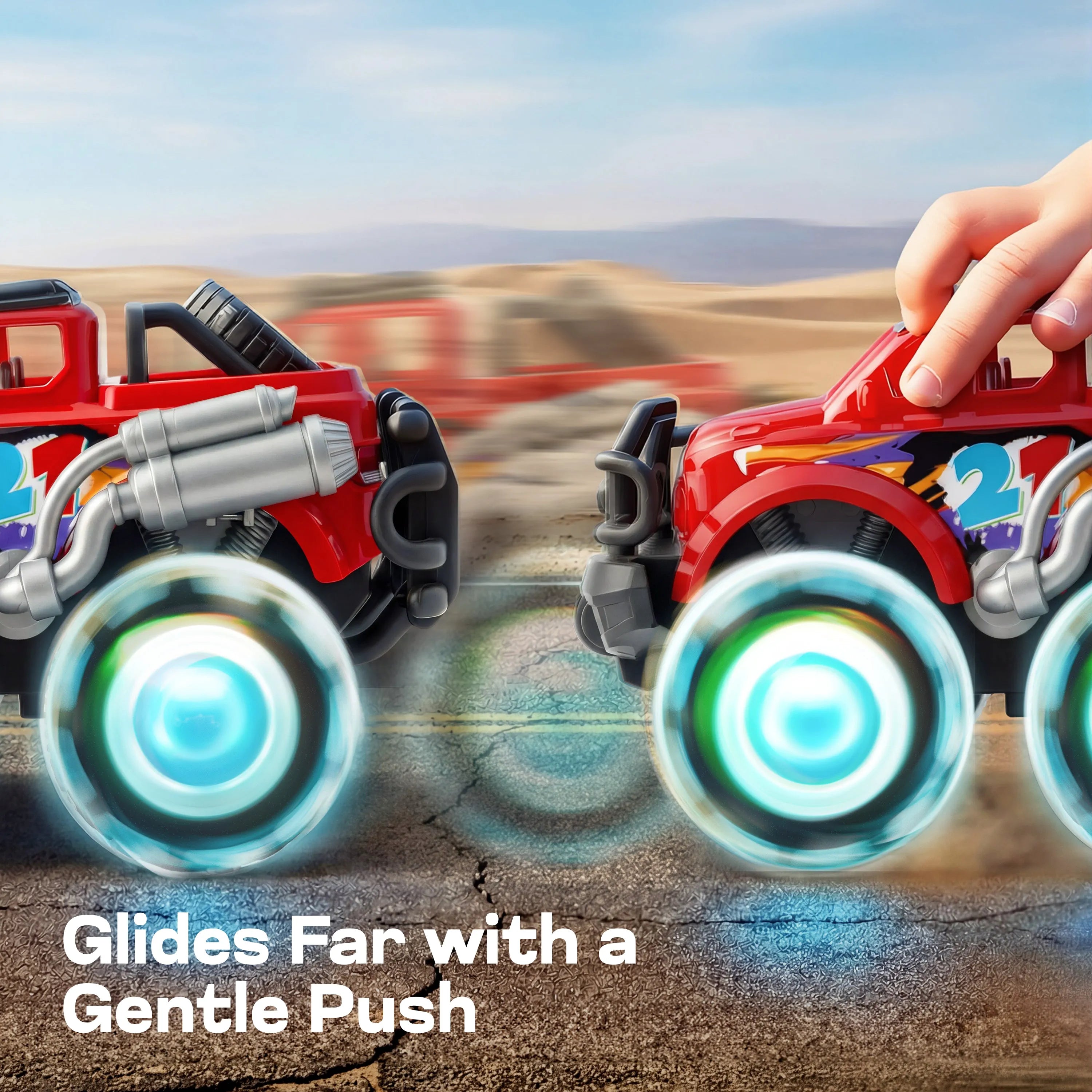 JOIN 3-Pack Monster Truck Toy with Flashing LED Wheels
