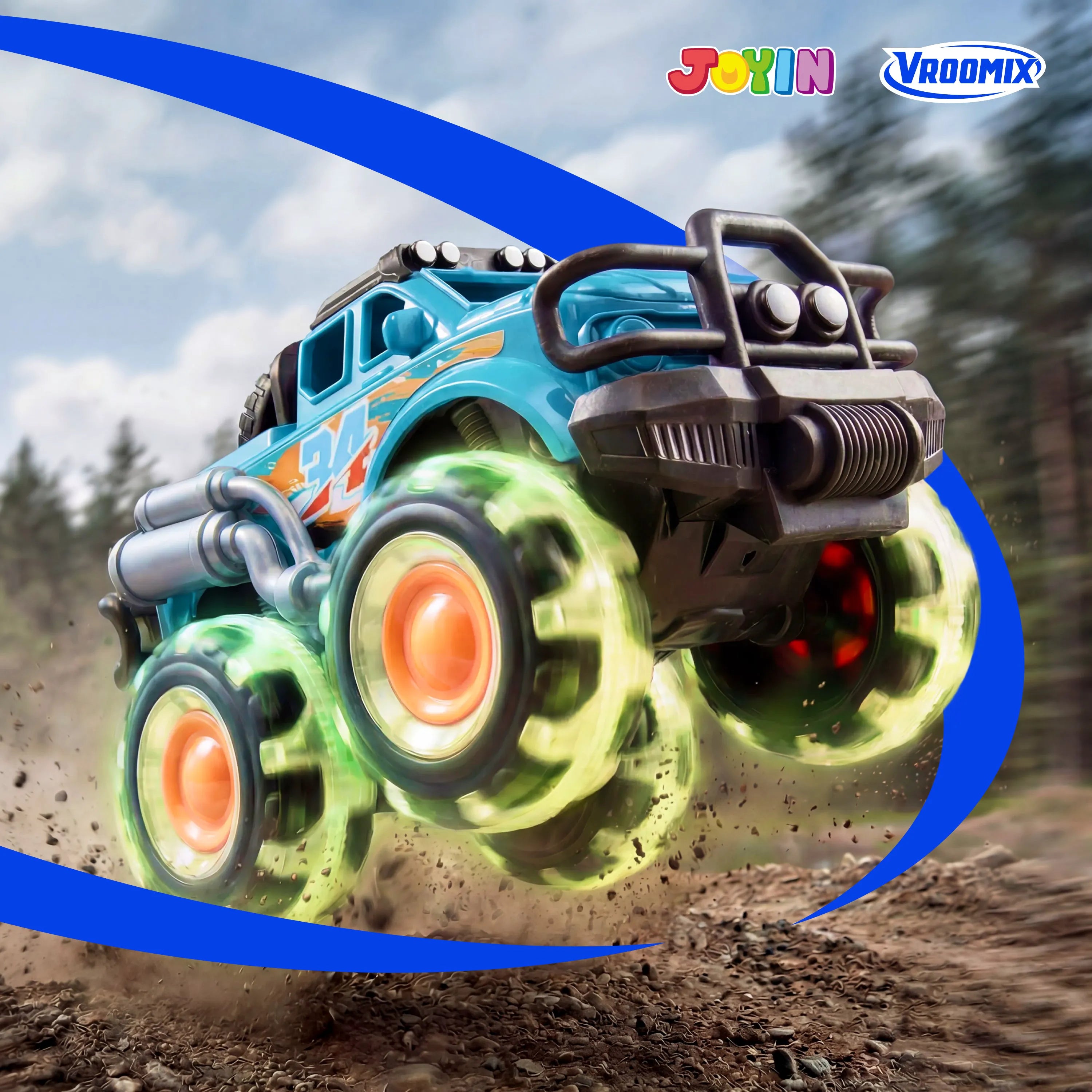 JOIN 3-Pack Monster Truck Toy with Flashing LED Wheels