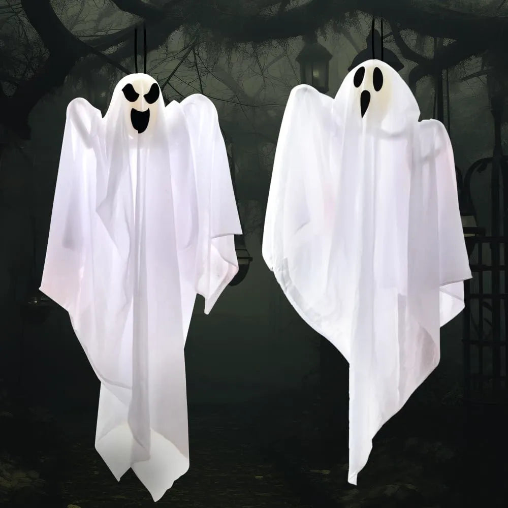 2 Pack 27.5" Halloween Hanging Ghosts Outdoor Decoration