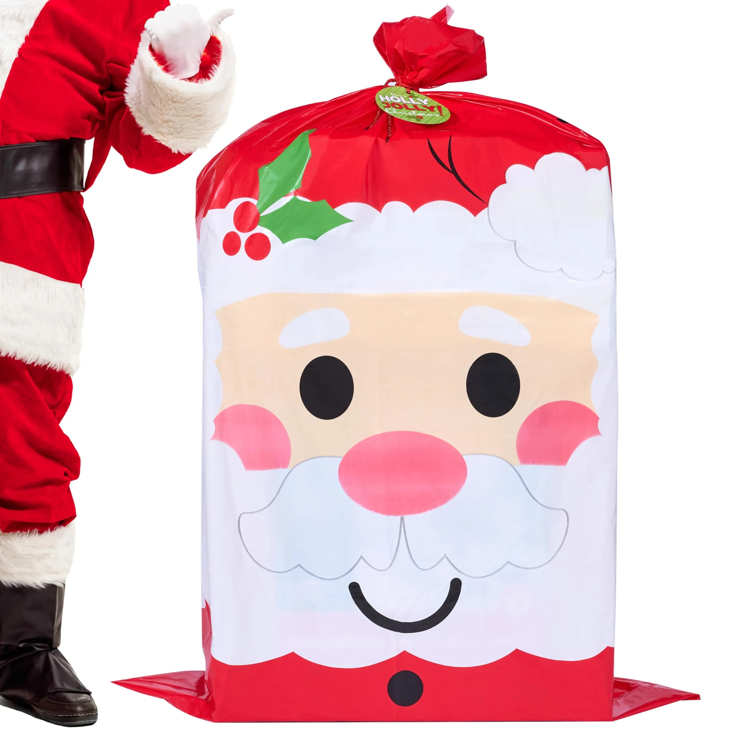 56x36 Inch Jumbo Christmas Santa Plastic Gift Wrapping Bag
