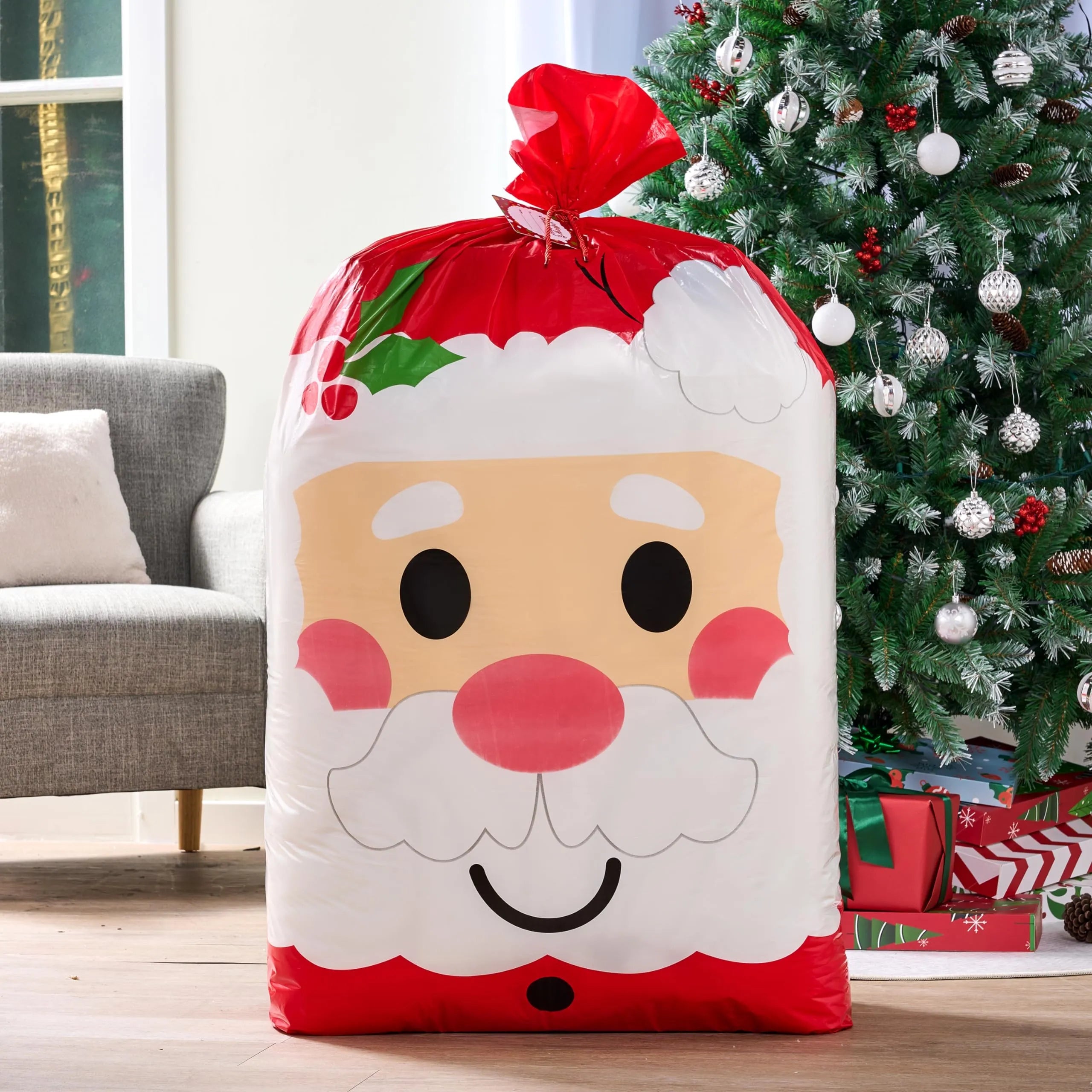 56x36 Inch Jumbo Christmas Santa Plastic Gift Wrapping Bag