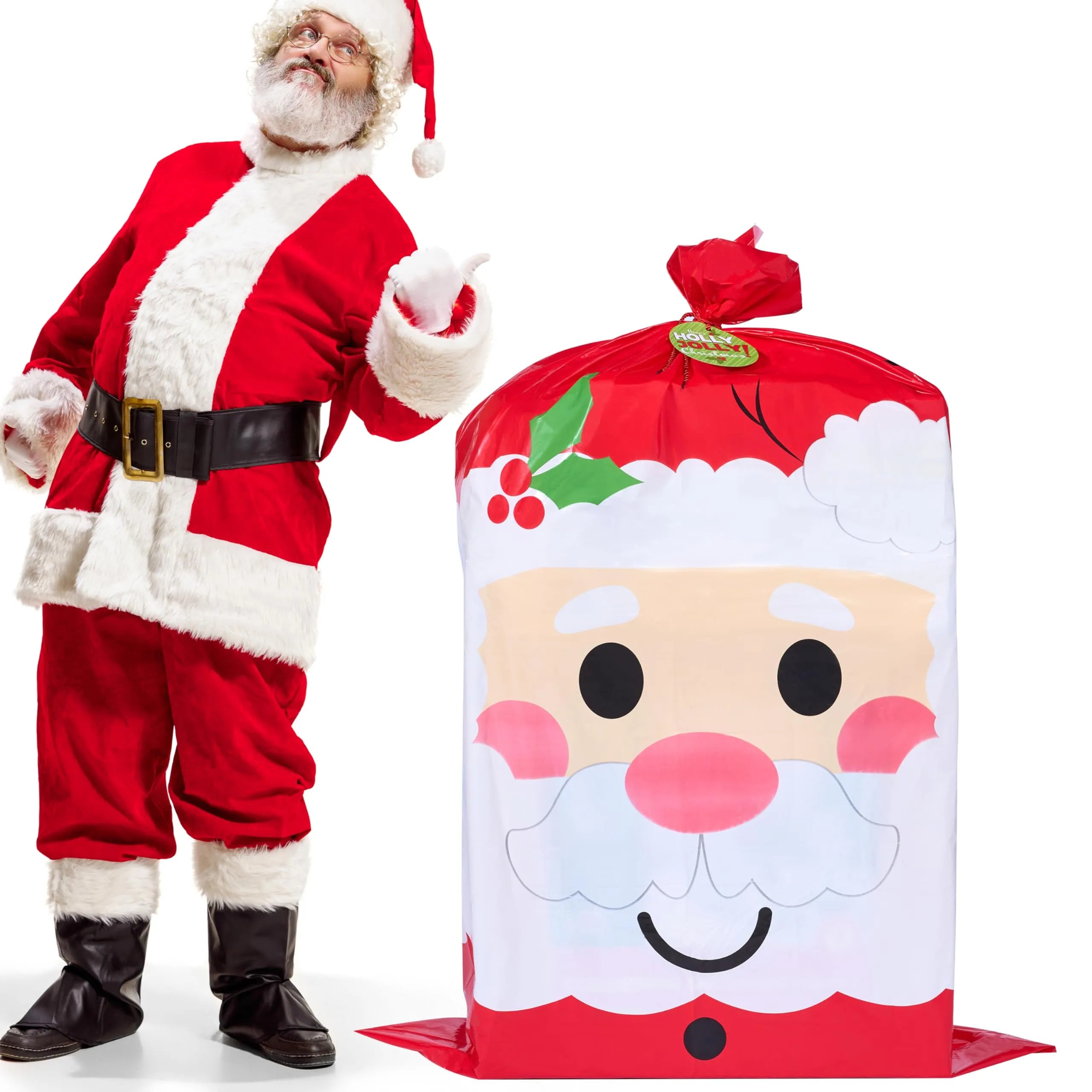 56x36 Inch Jumbo Christmas Santa Plastic Gift Wrapping Bag