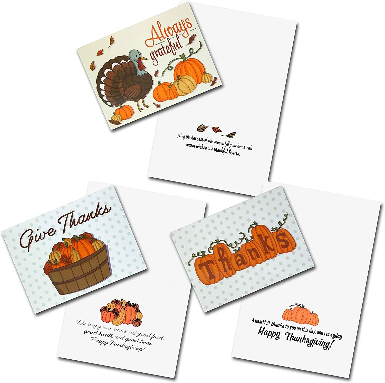 Thanksgiving Pumpkin Greeting Cards, 36 Pack