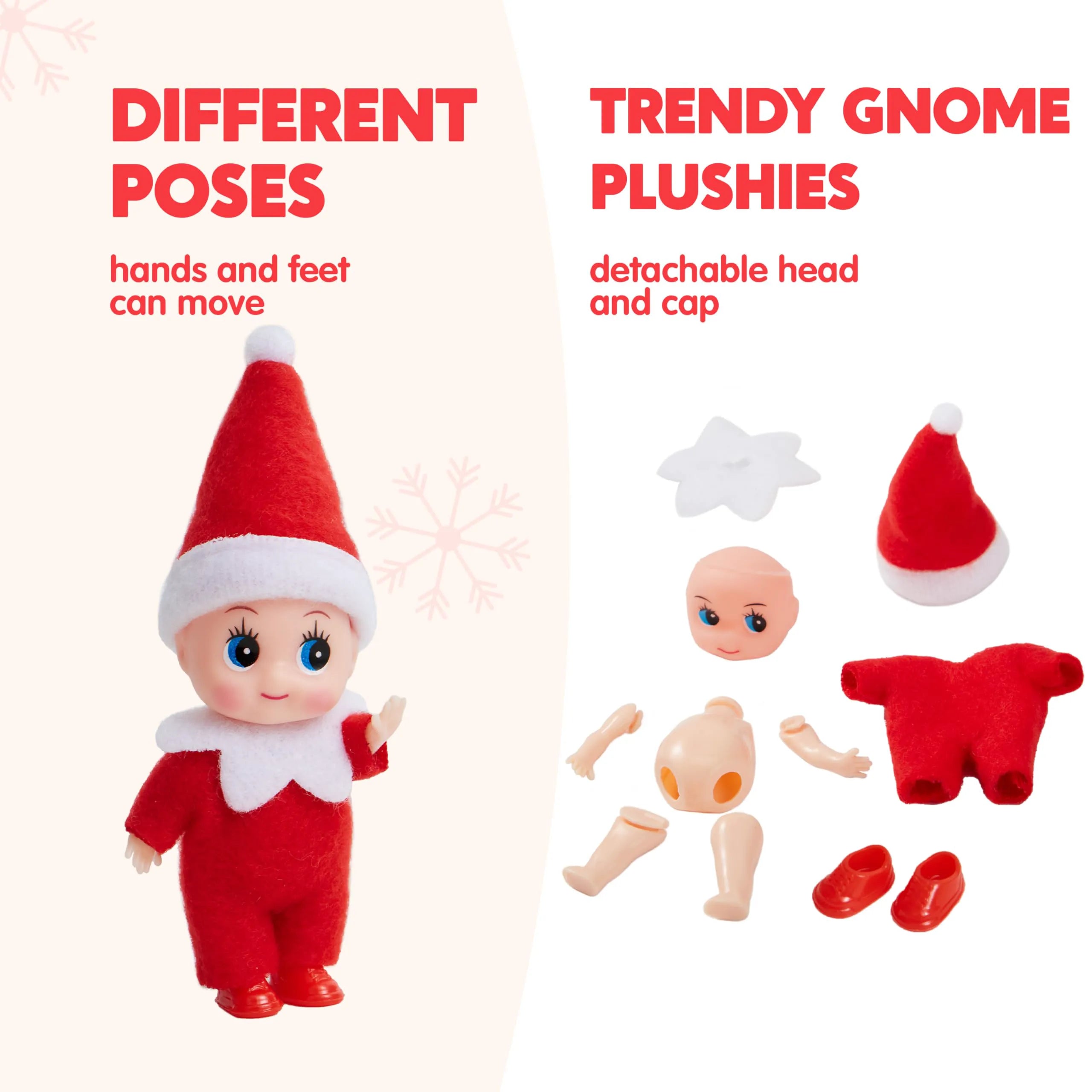 2 Pack Christmas Elf Plush Dolls, Red and Green