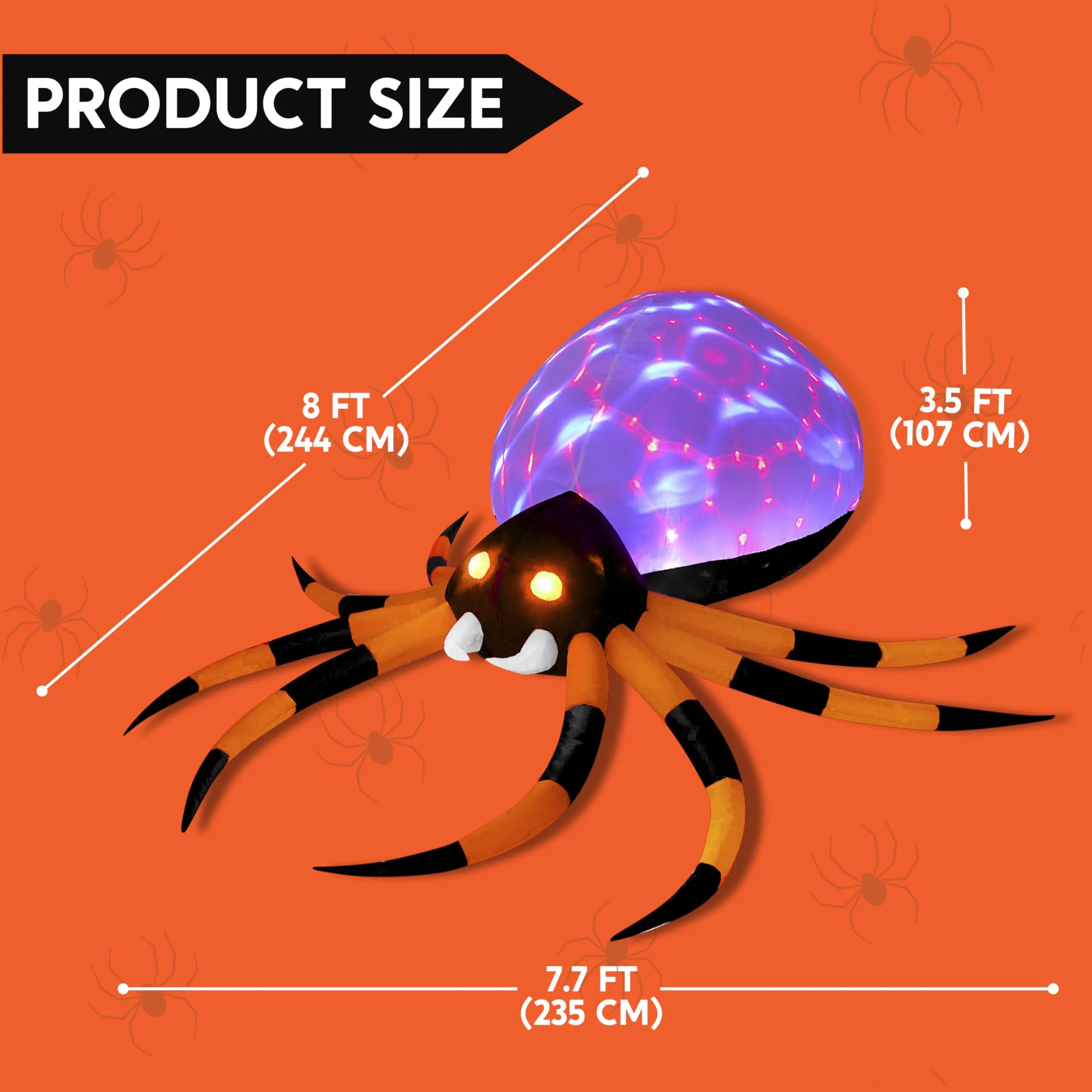 8 FT Giant Spider Halloween Inflatable Outdoor Decoration