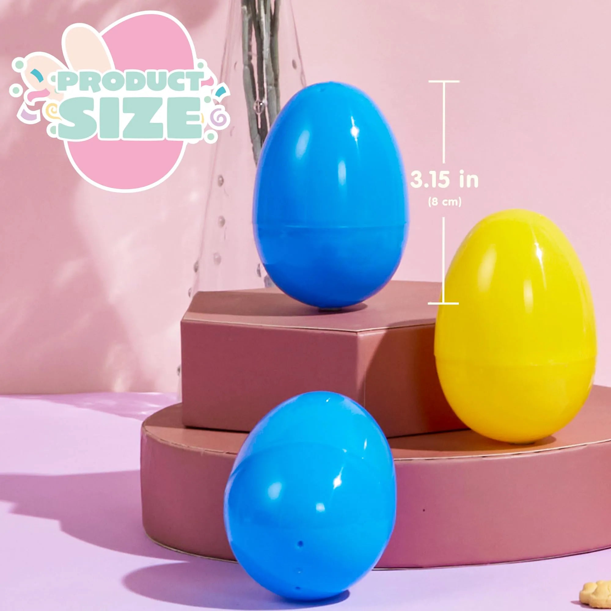 500PCS Fillable Plastic Eggs - Empty Colorful Bright Eggshells 3.15"