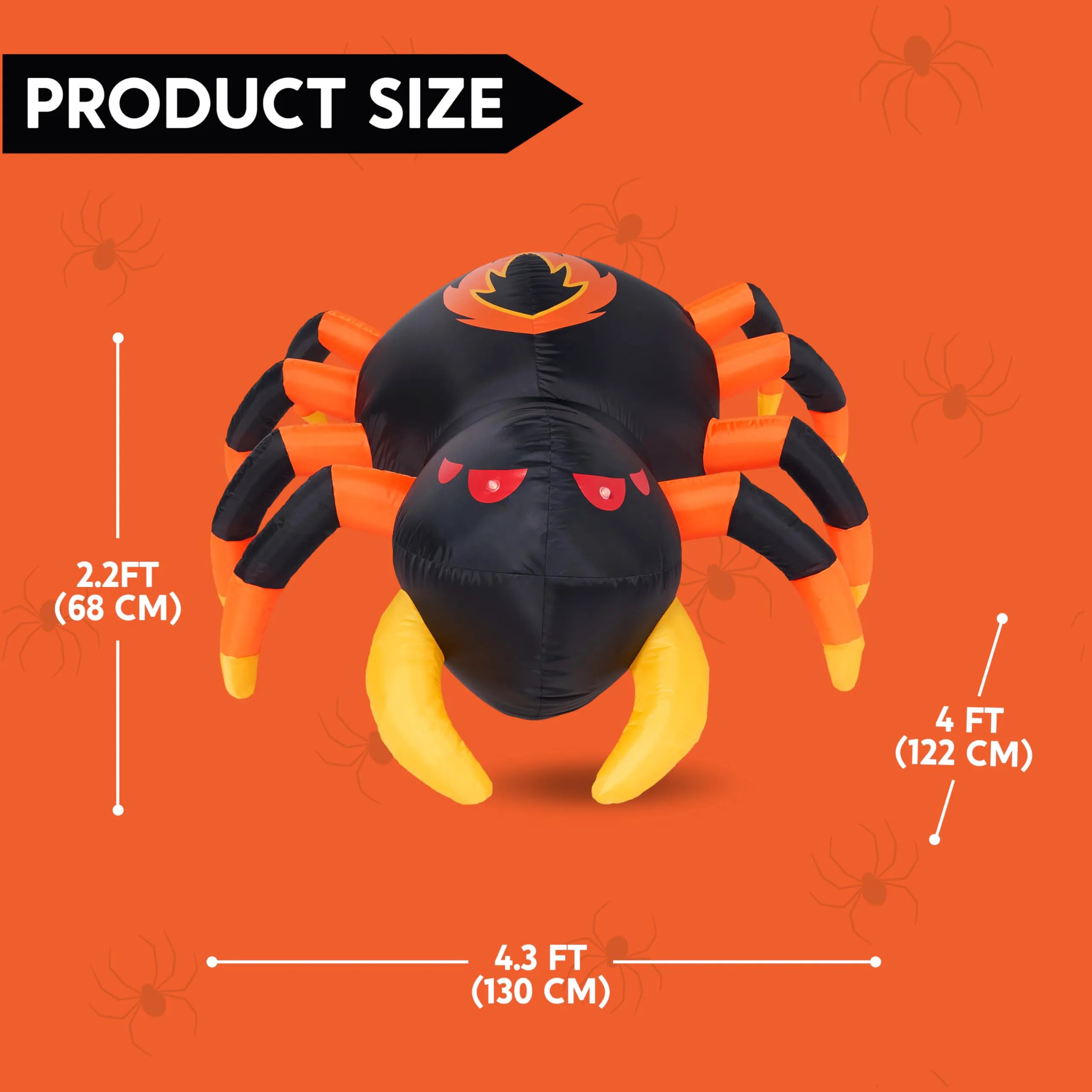 4FT Halloween Inflatable Spider with Remote Control