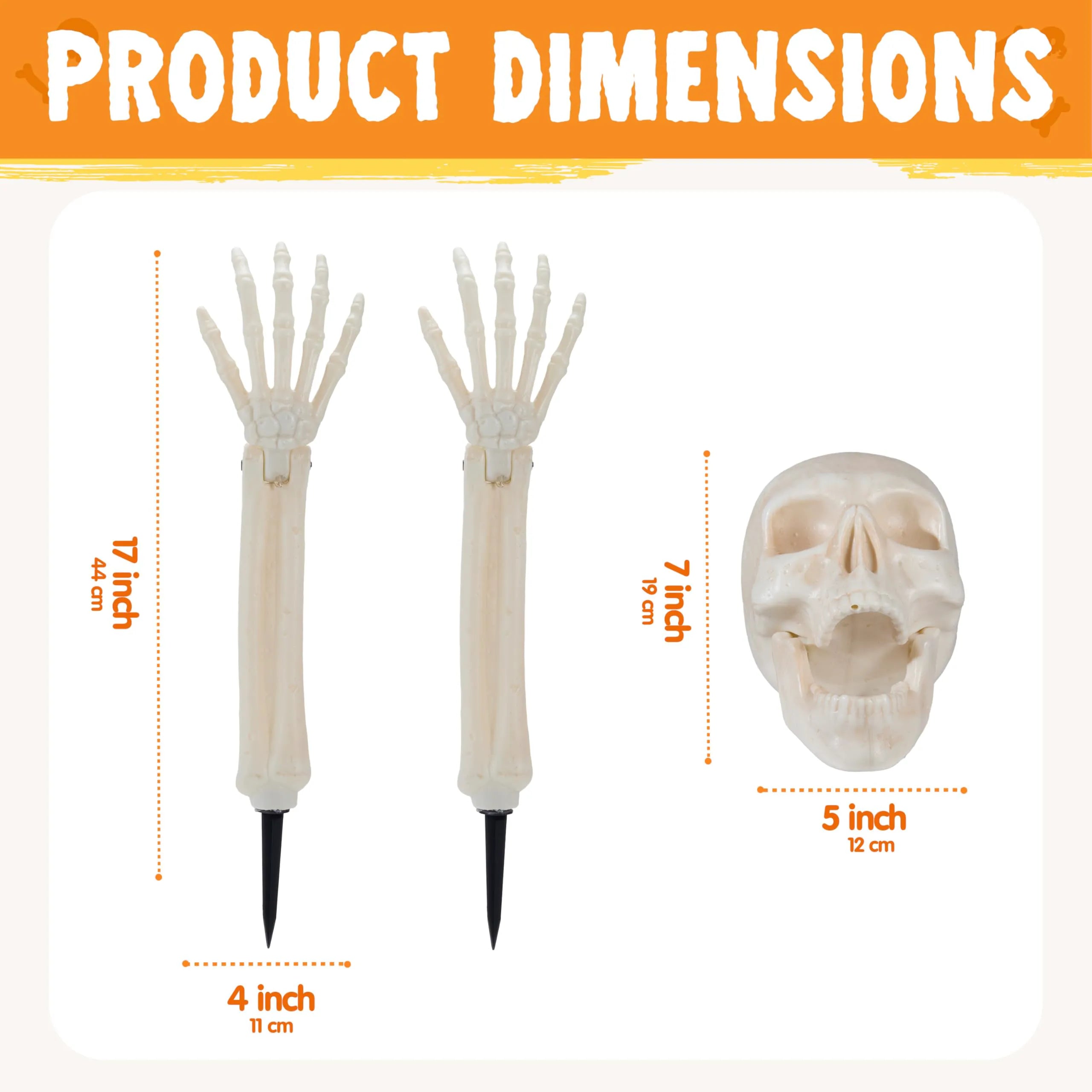 3-Piece Halloween Skeleton Decorations for Outdoor Use