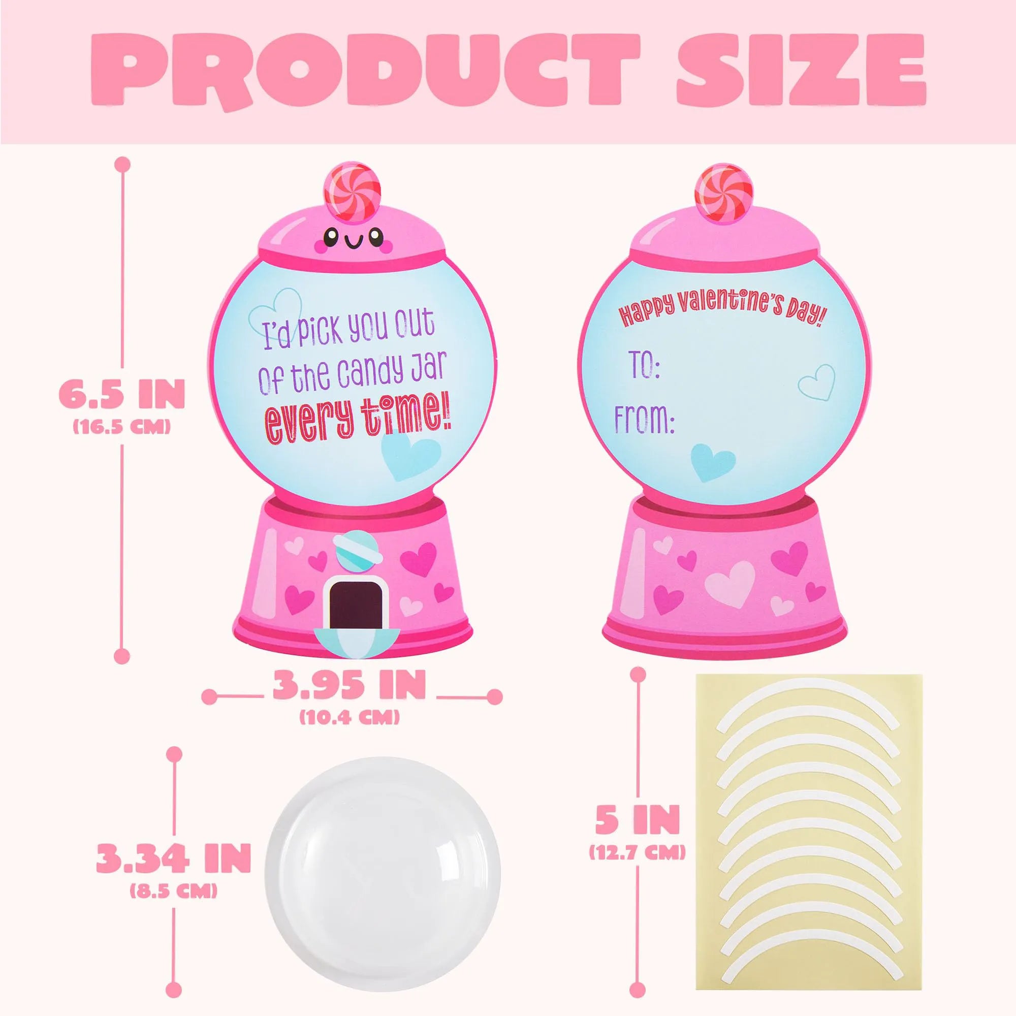 60 Pcs Valentine’s Day Candy Dispenser Cards with Craft Treat Holders