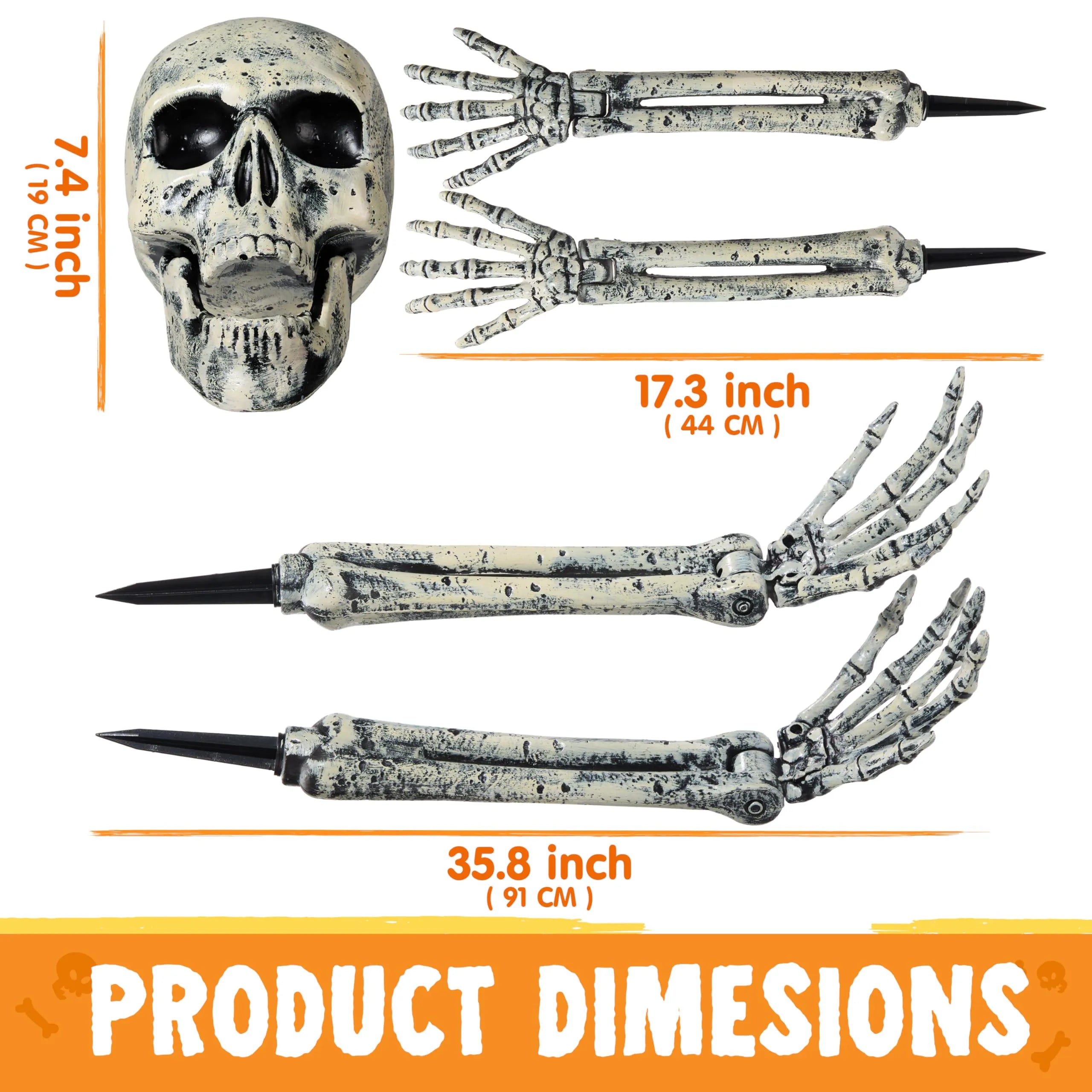 5 Pcs Life Size Skeleton Halloween Decorations for Outdoor Use