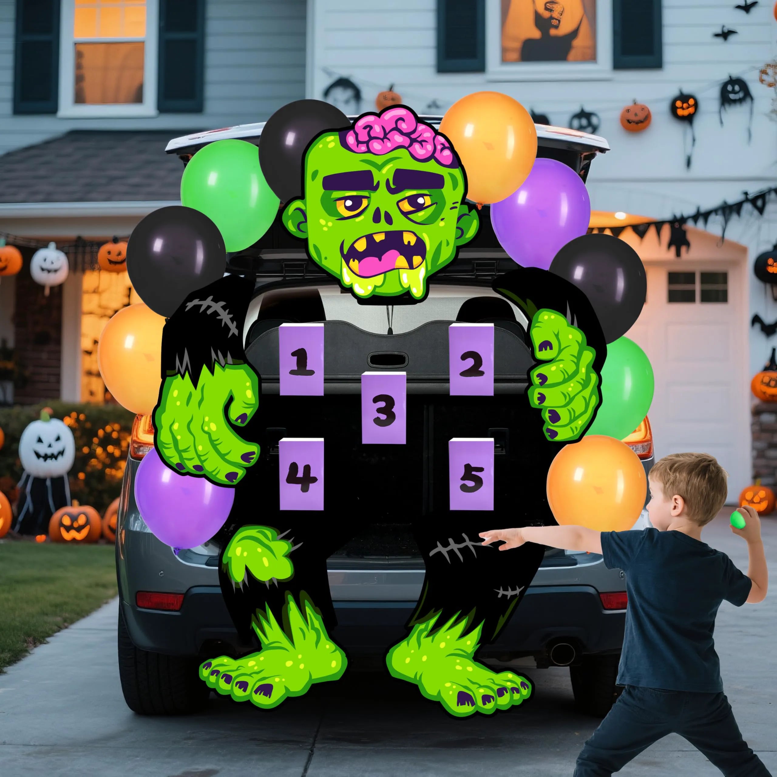 Halloween Trunk or Treat Kit: Zombie Toss Game Theme Decorations