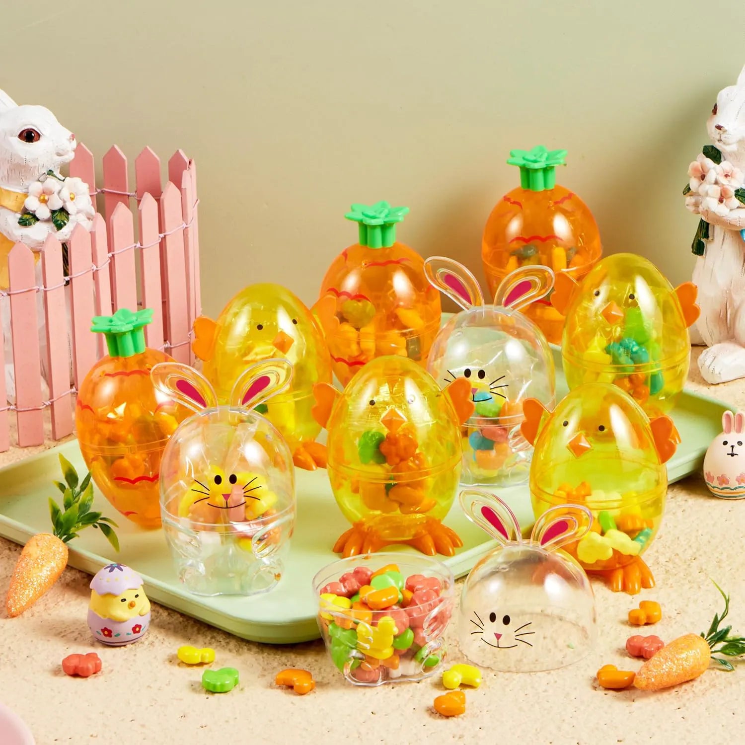 12-Pack Easter Candy-Filled Egg Shell Carrots