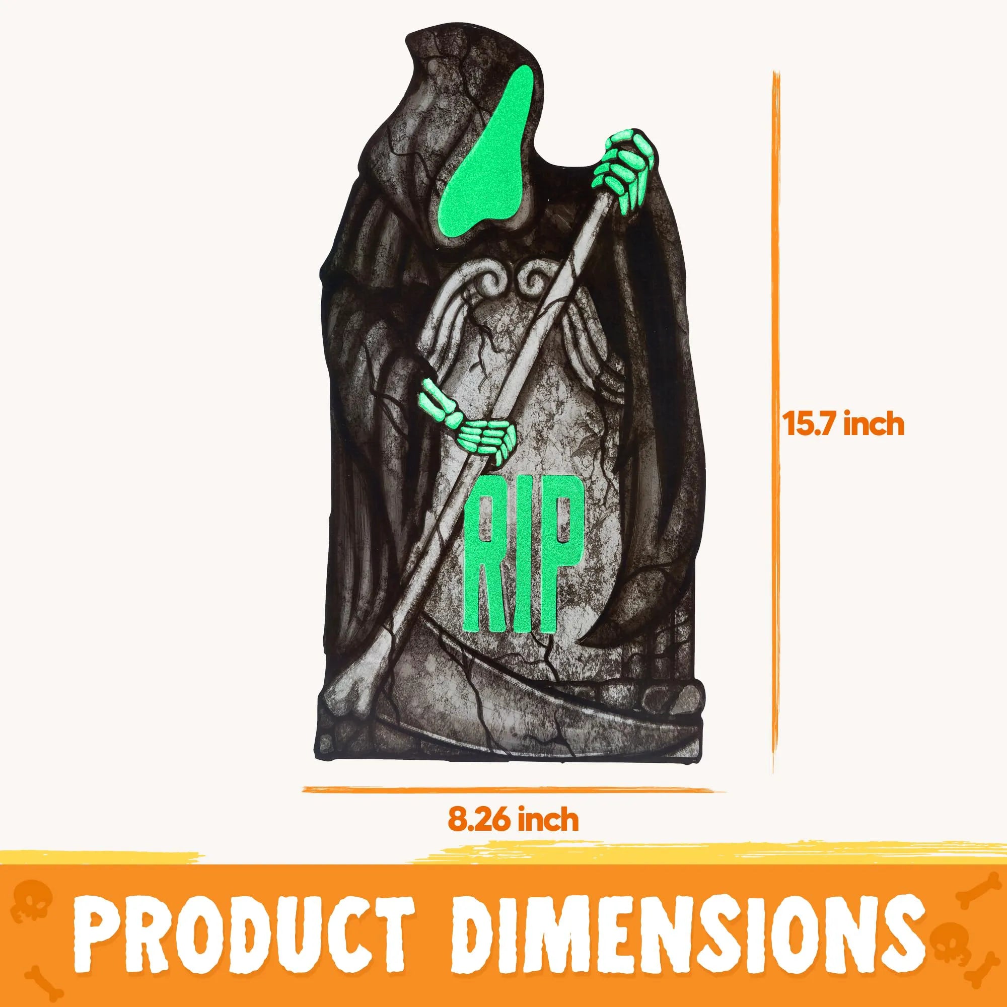 Glow-in-the-Dark Halloween Tombstones for Outdoor Graveyard Decor