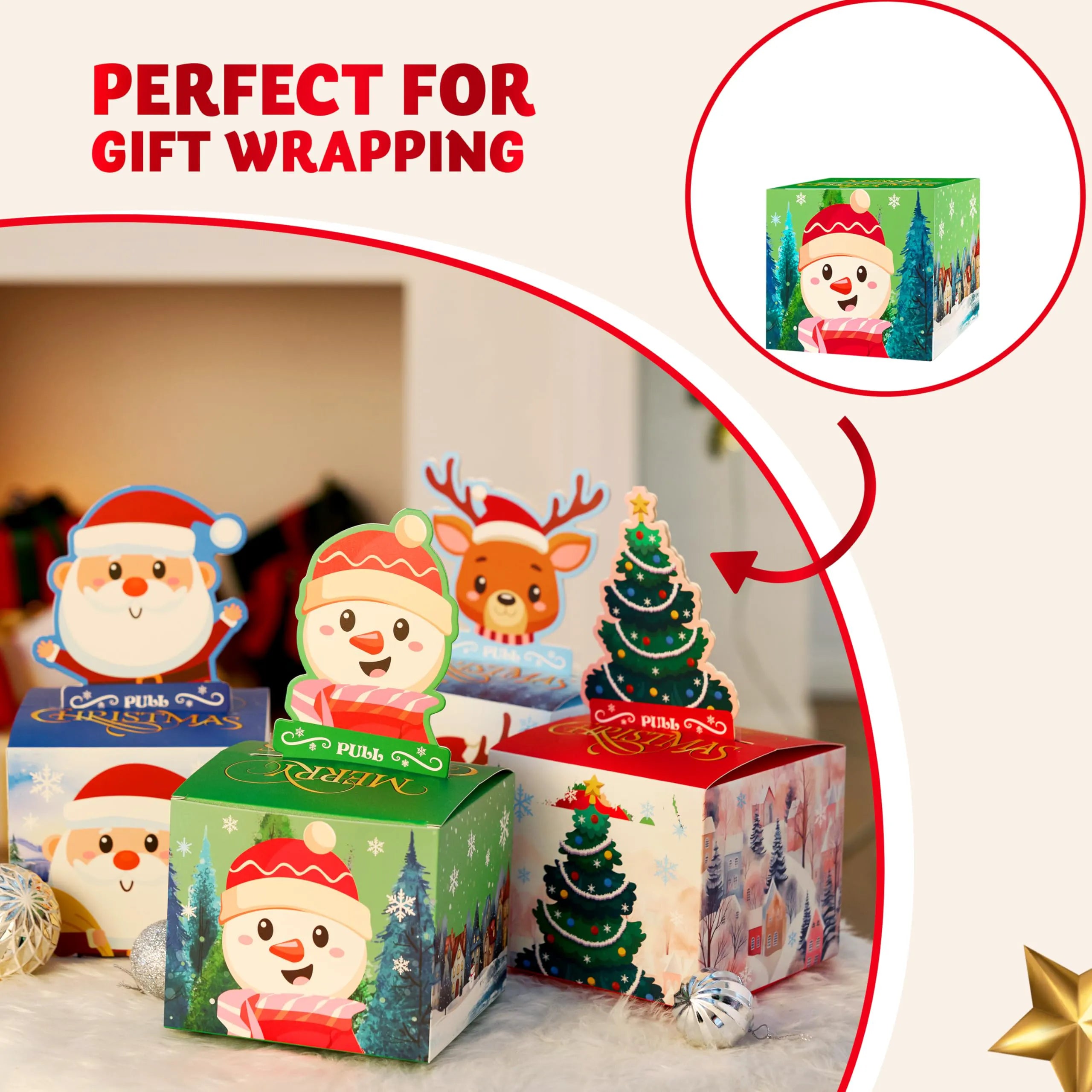 4PCS Christmas Cash Gift Pull Money Box