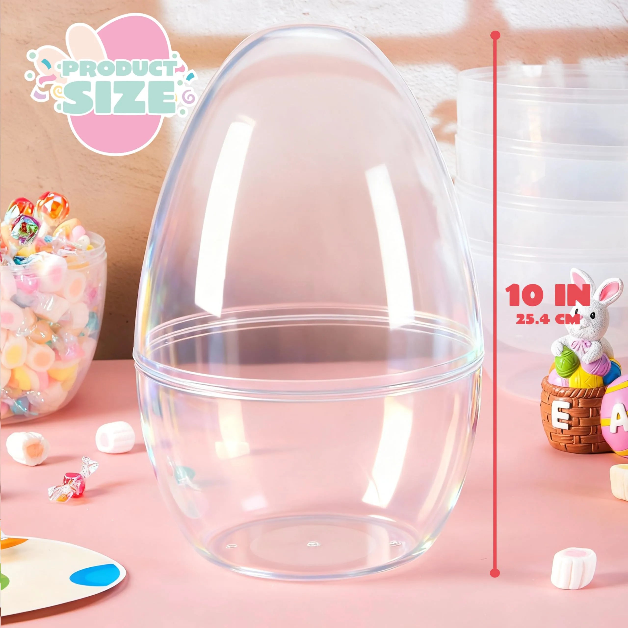 4 PCS 10" Transparent Jumbo Easter Eggs