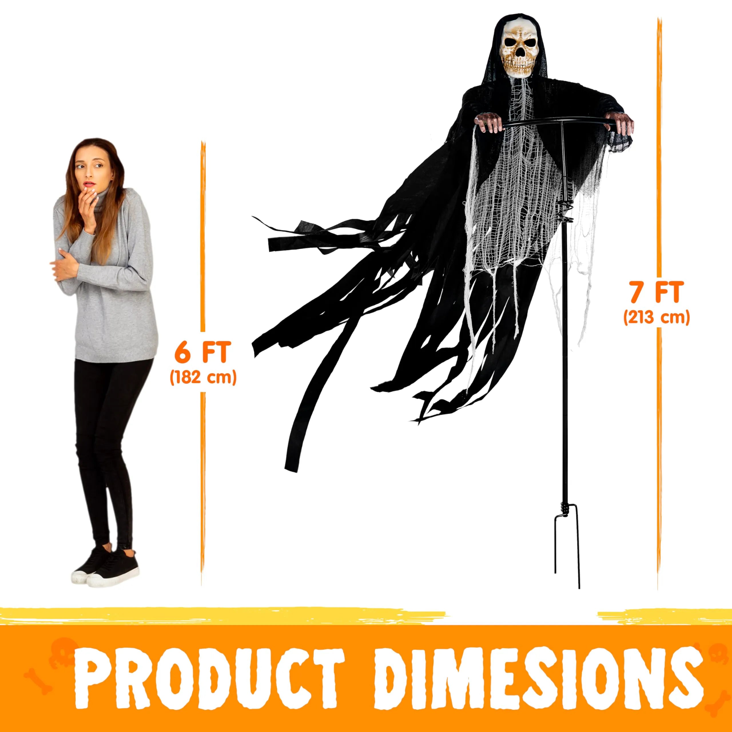 7-Foot Halloween Grim Reaper Decoration