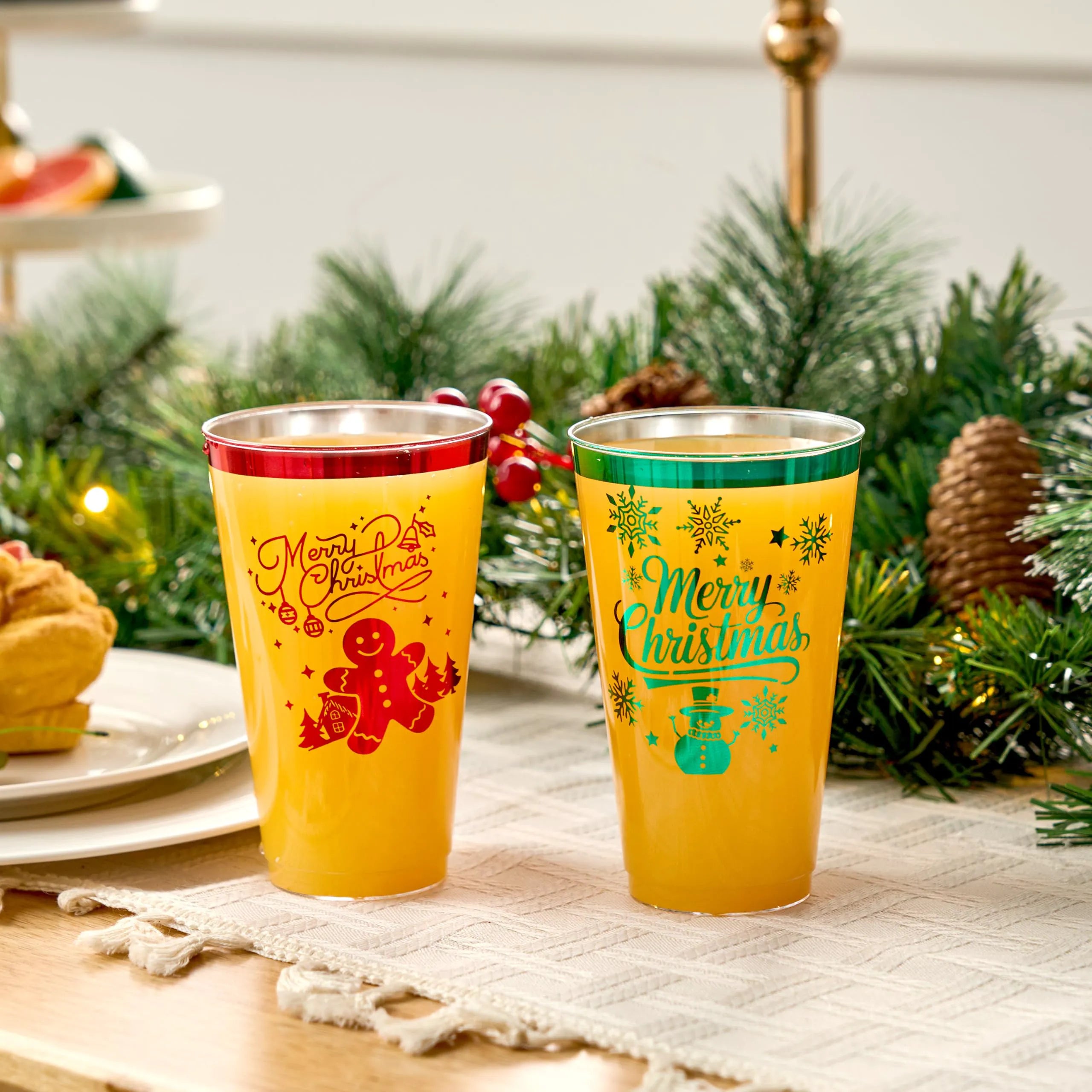 36 Pack Christmas Disposable Plastic Cups
