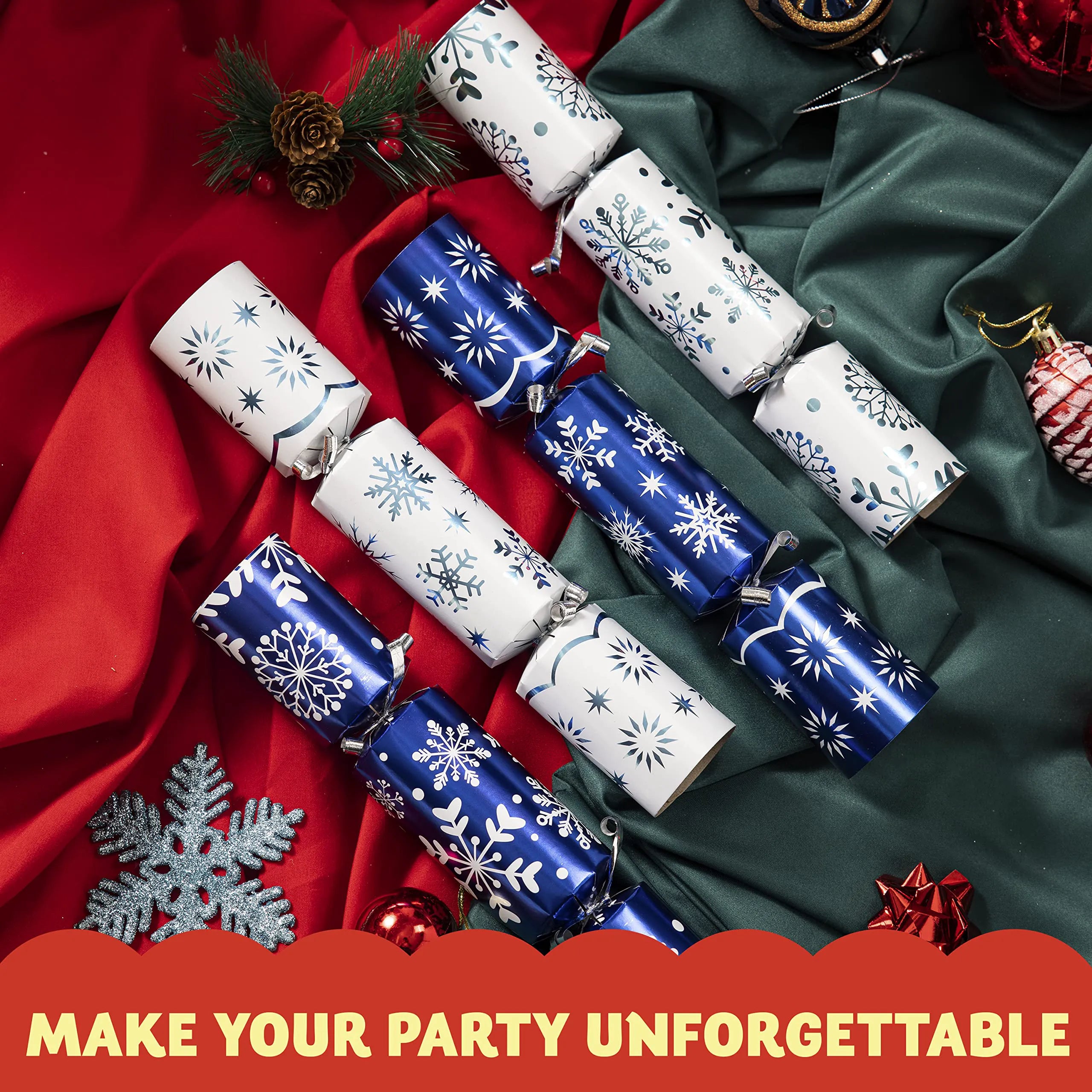 8-Pack 10-Inch Snowflake Christmas Party Favors (No-Snap)