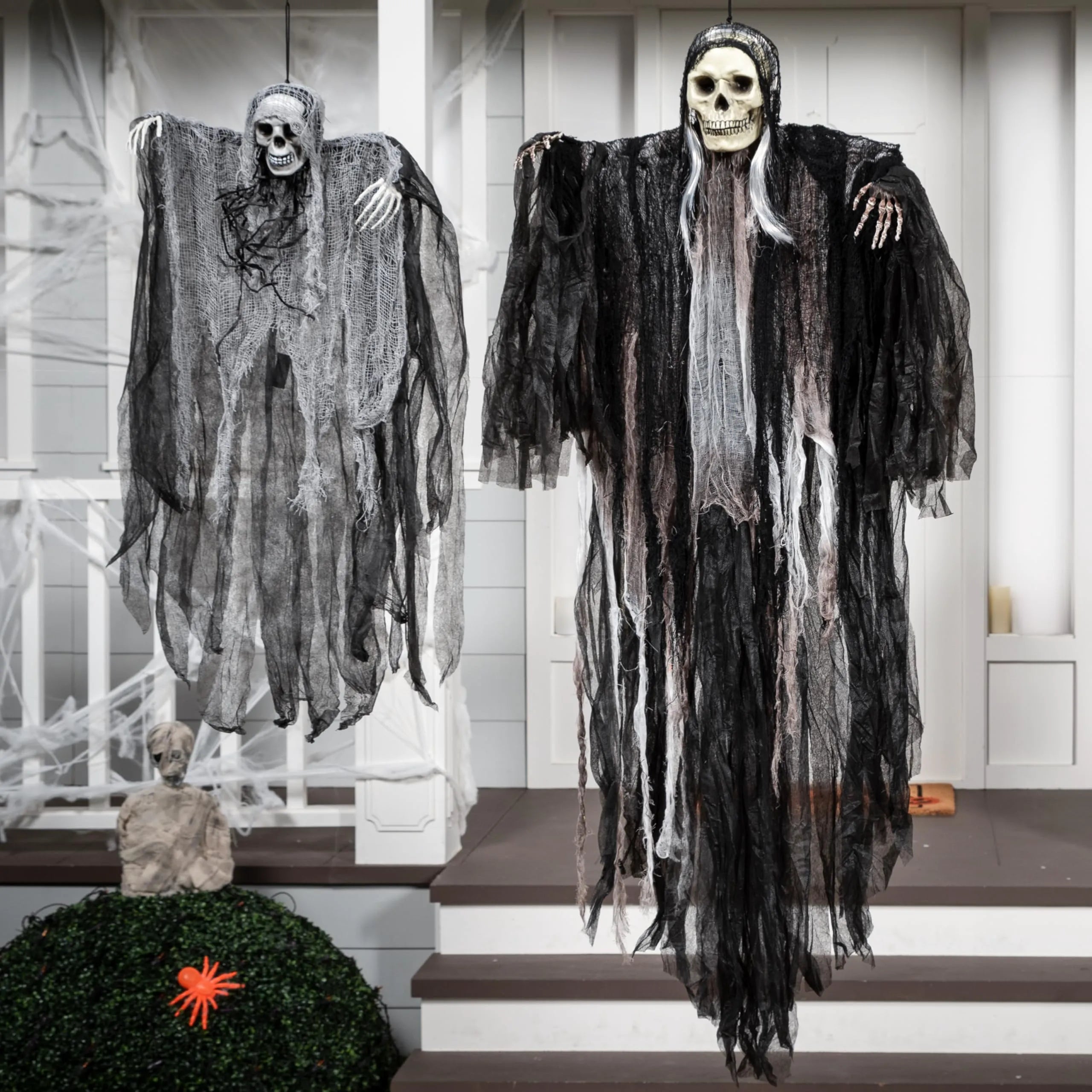 2 Pack Halloween Grim Reaper Hanging Decorations for Outdoor