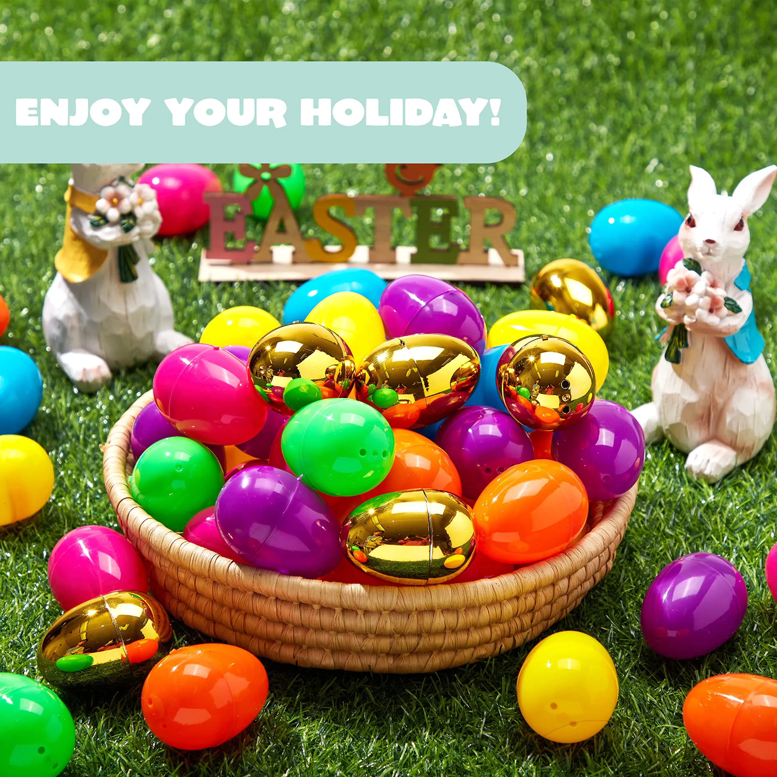 500 Pcs Bulk Plastic Easter Eggs for Easter Egg Hunt Party
