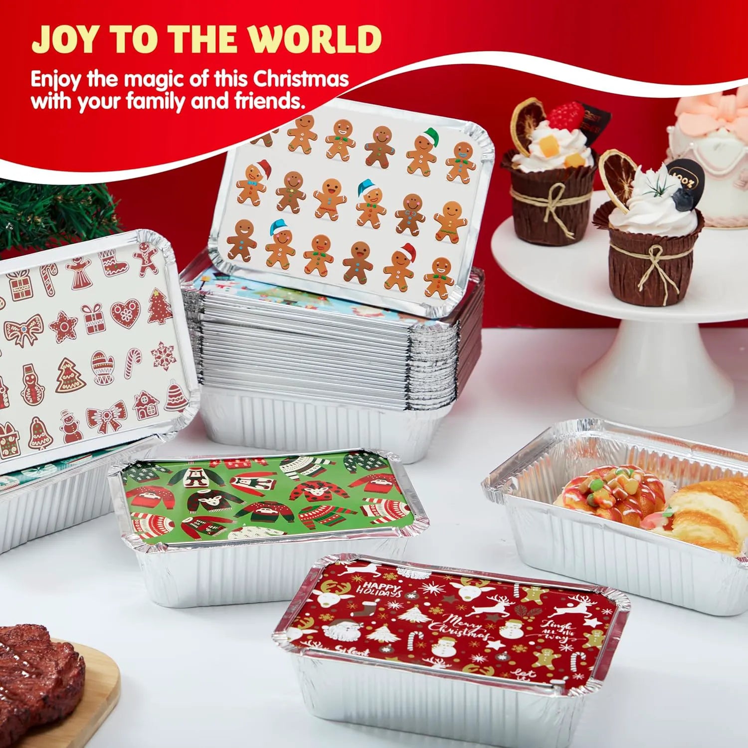 48-Piece Christmas Cookie Tins with Lids for Gift Giving