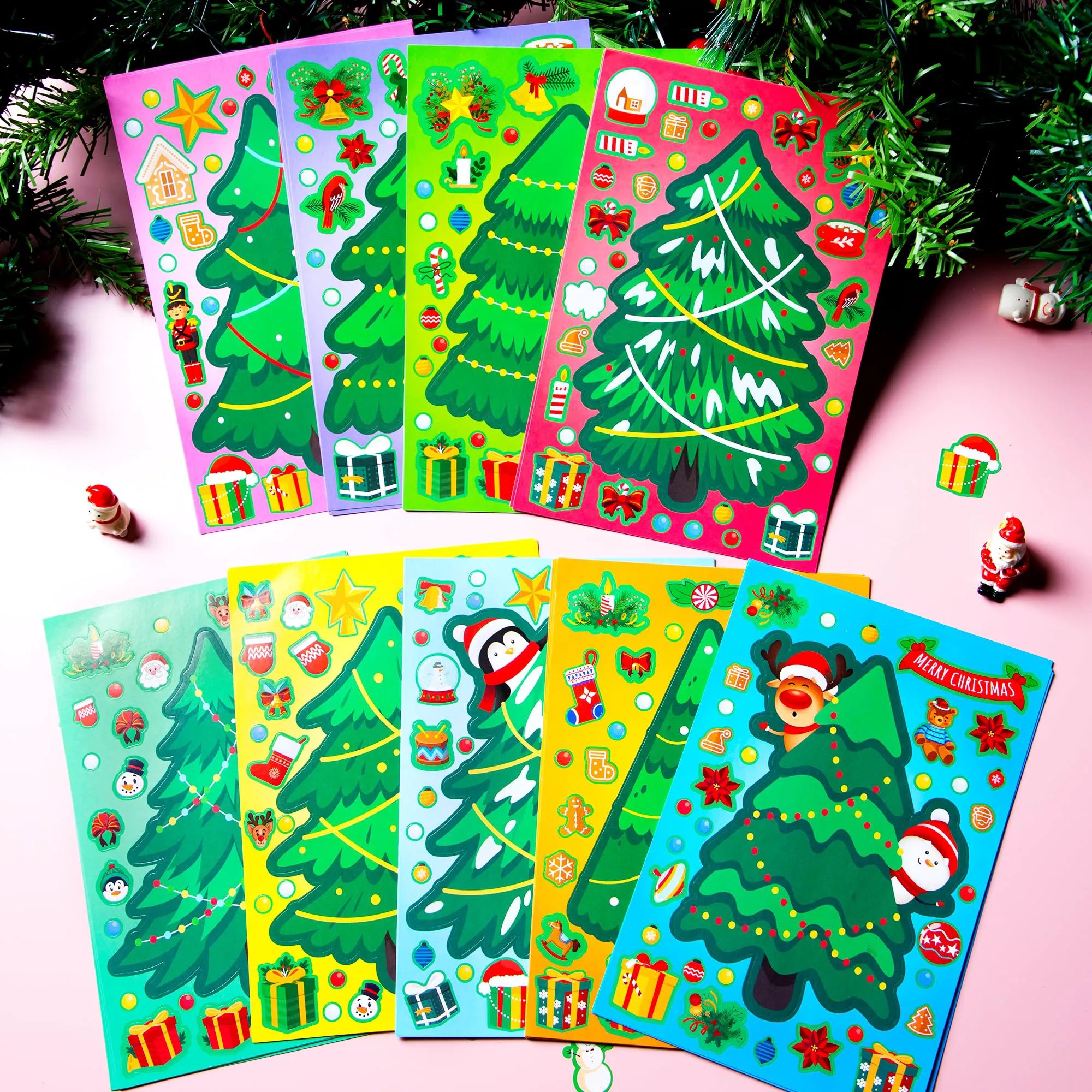 36 Pcs Christmas Tree Stickers - Make Your Own Xmas Stocking Stuffers