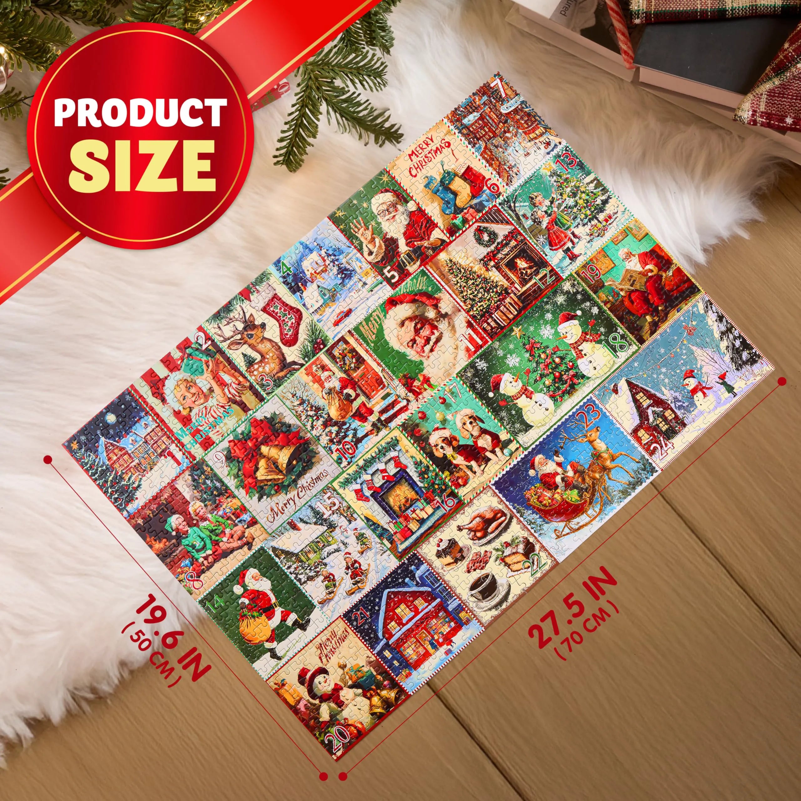 1000-Piece 24-Day Christmas Advent Calendar Puzzles