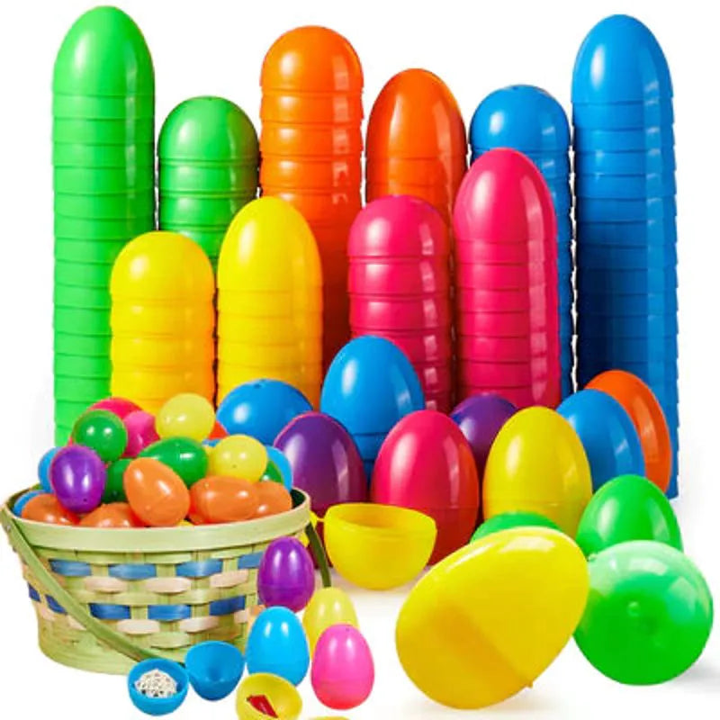 1000 Pack 2.3 Inch Plastic Easter Egg Shells for Easter Egg Hunt