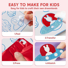 Foil Art Kit for Kids with Foam Stickers, Creative Travel Toys & Birthday Gifts