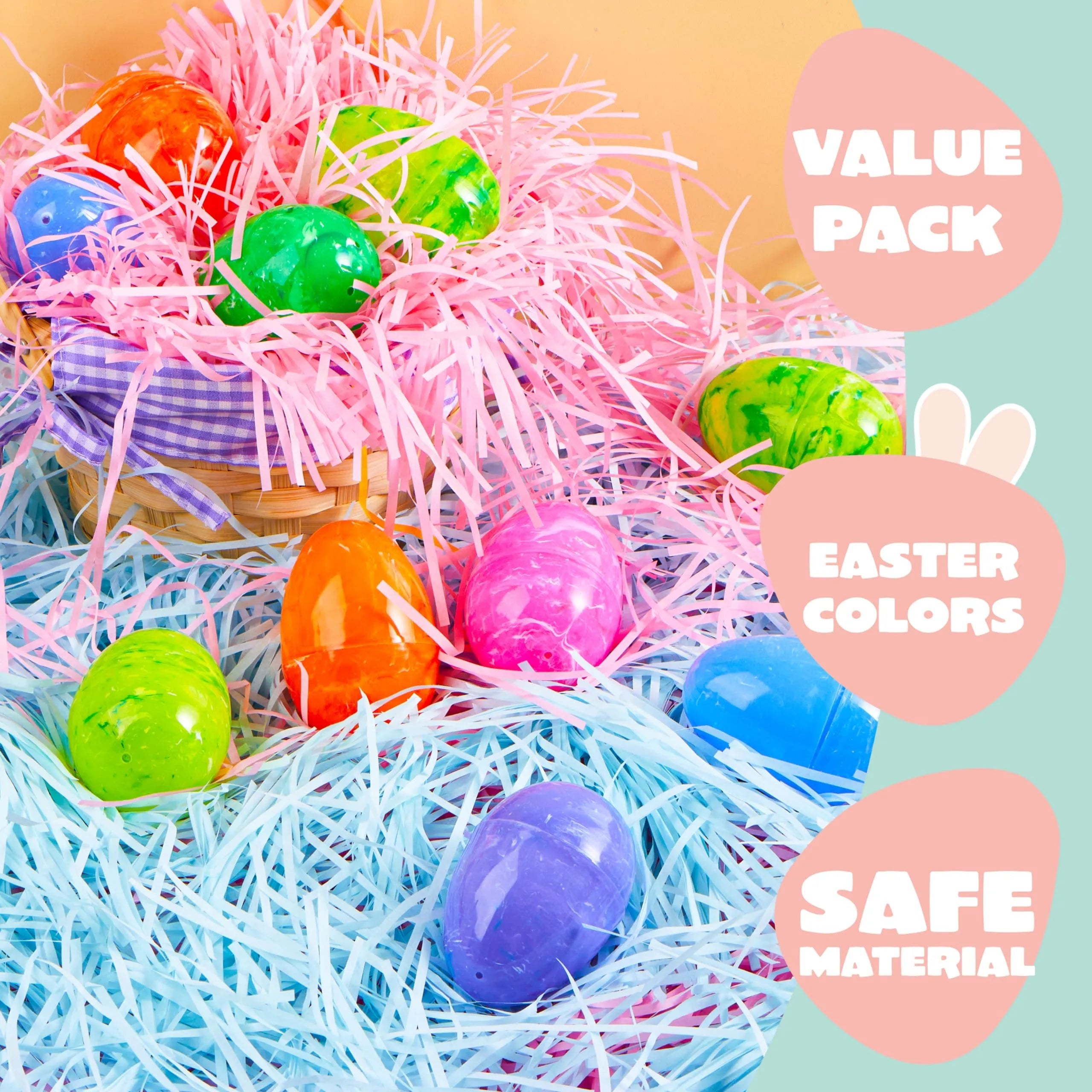 60oz (1700g) Multicolor Rainbow Easter Recyclable Paper Grass