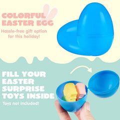 72 Colorful Bright Plastic Easter Egg Shells, 3.15 Inches