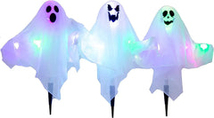 3-Pack Halloween Light-Up Ghost Yard Stakes