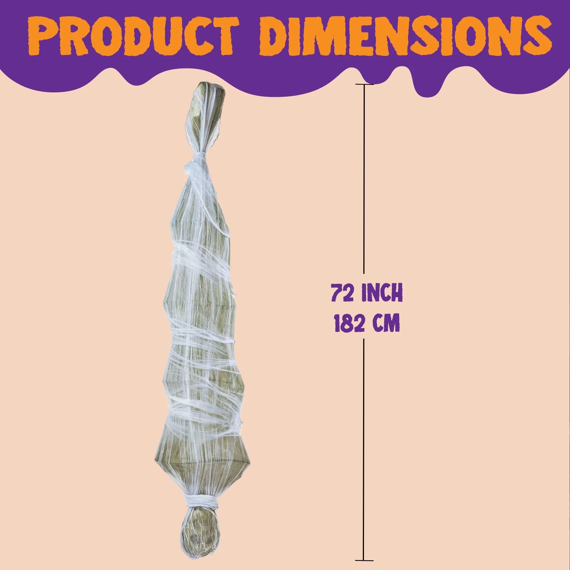 72-Inch Hanging Cocoon Corpse for Halloween Outdoor Decoration