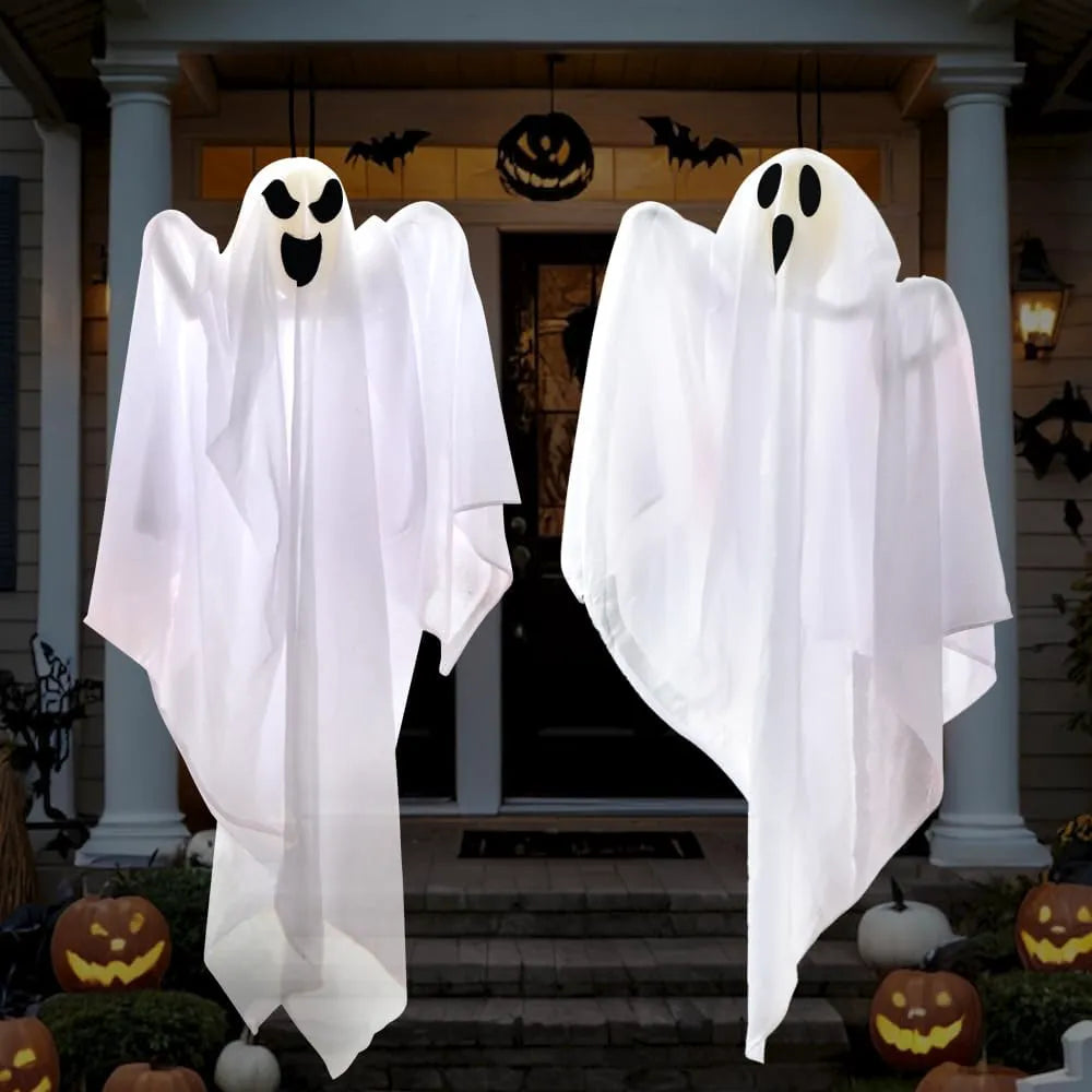 2 Pack 27.5" Halloween Hanging Ghosts Outdoor Decoration