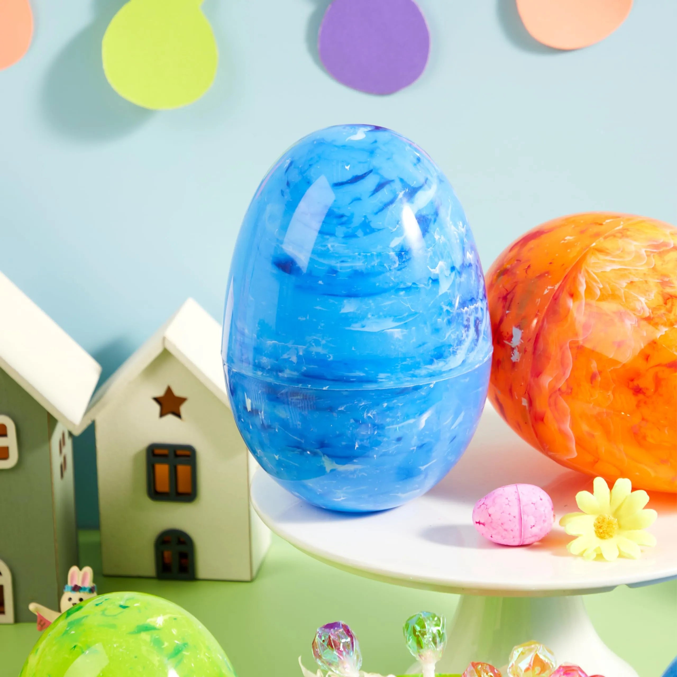6 Pack 6 Inch Plastic Colorful Easter Eggs for Egg Hunt Game