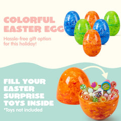 6 Pack 6 Inch Plastic Colorful Easter Eggs for Egg Hunt Game