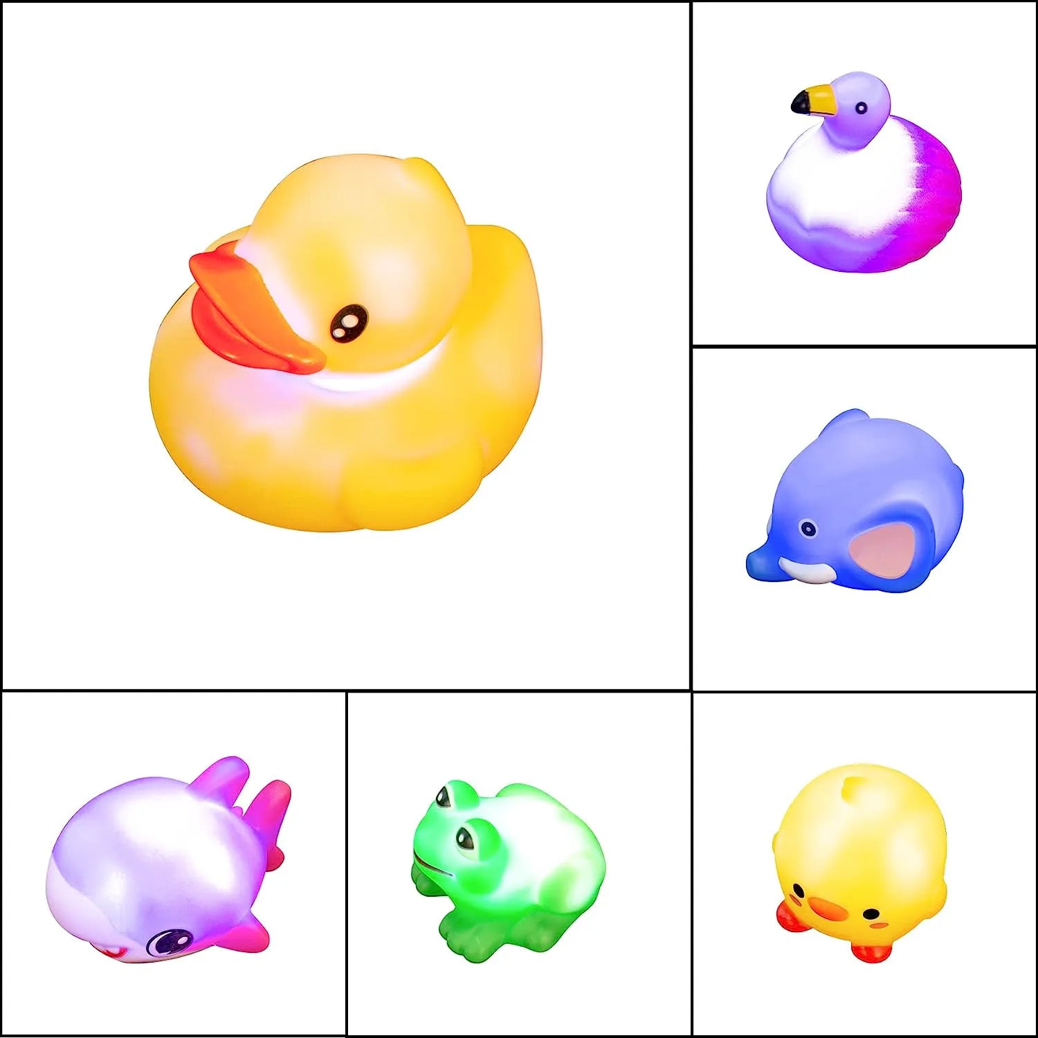 6 Light-Up Bath Toys with 3.2-Inch Prefilled Easter Eggs for Easter Egg Hunt