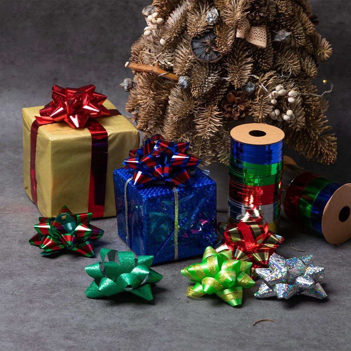 3-Inch Christmas Gift Bows, 75-Pack