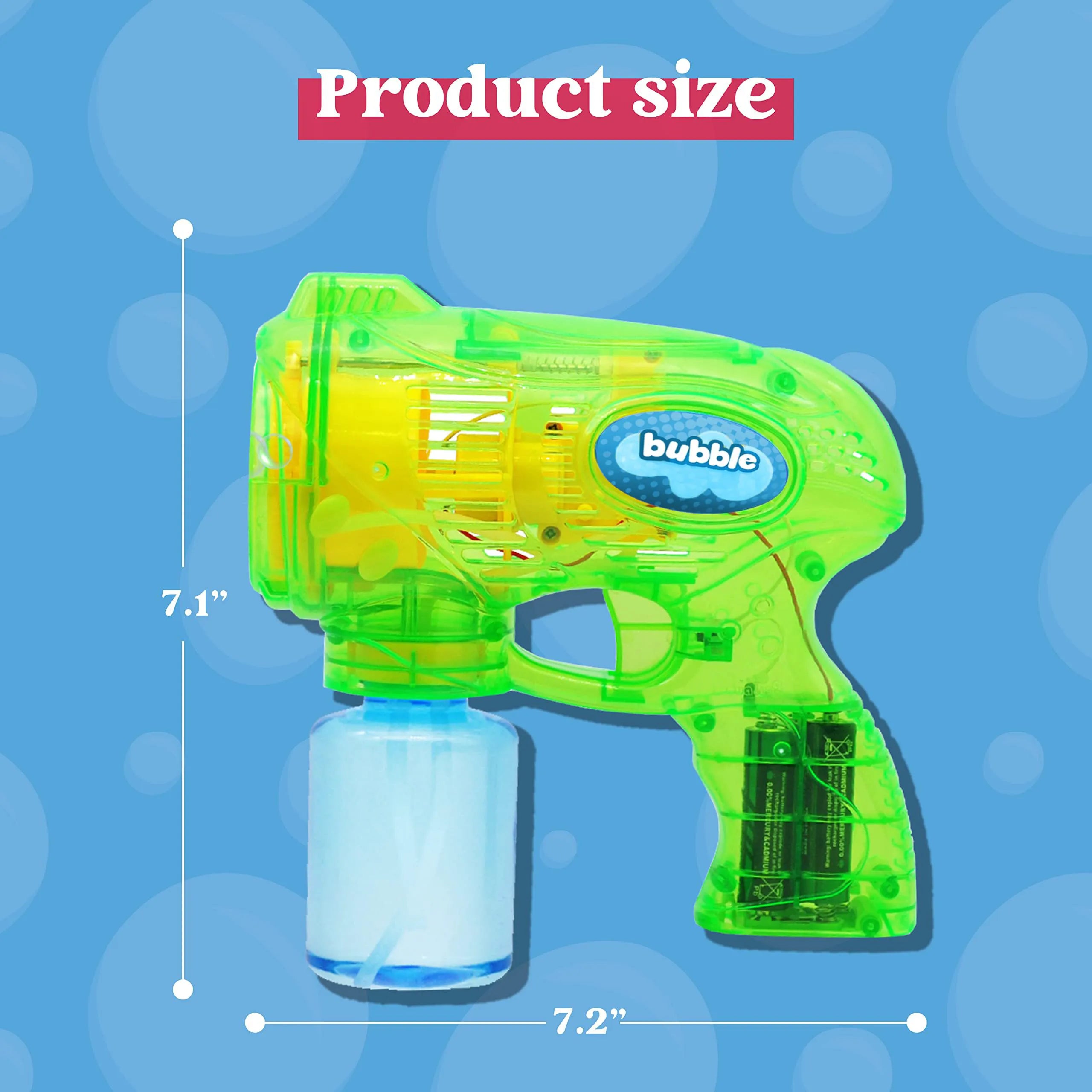 Bubble Guns - 3 Colors, 5 Built-in Wands